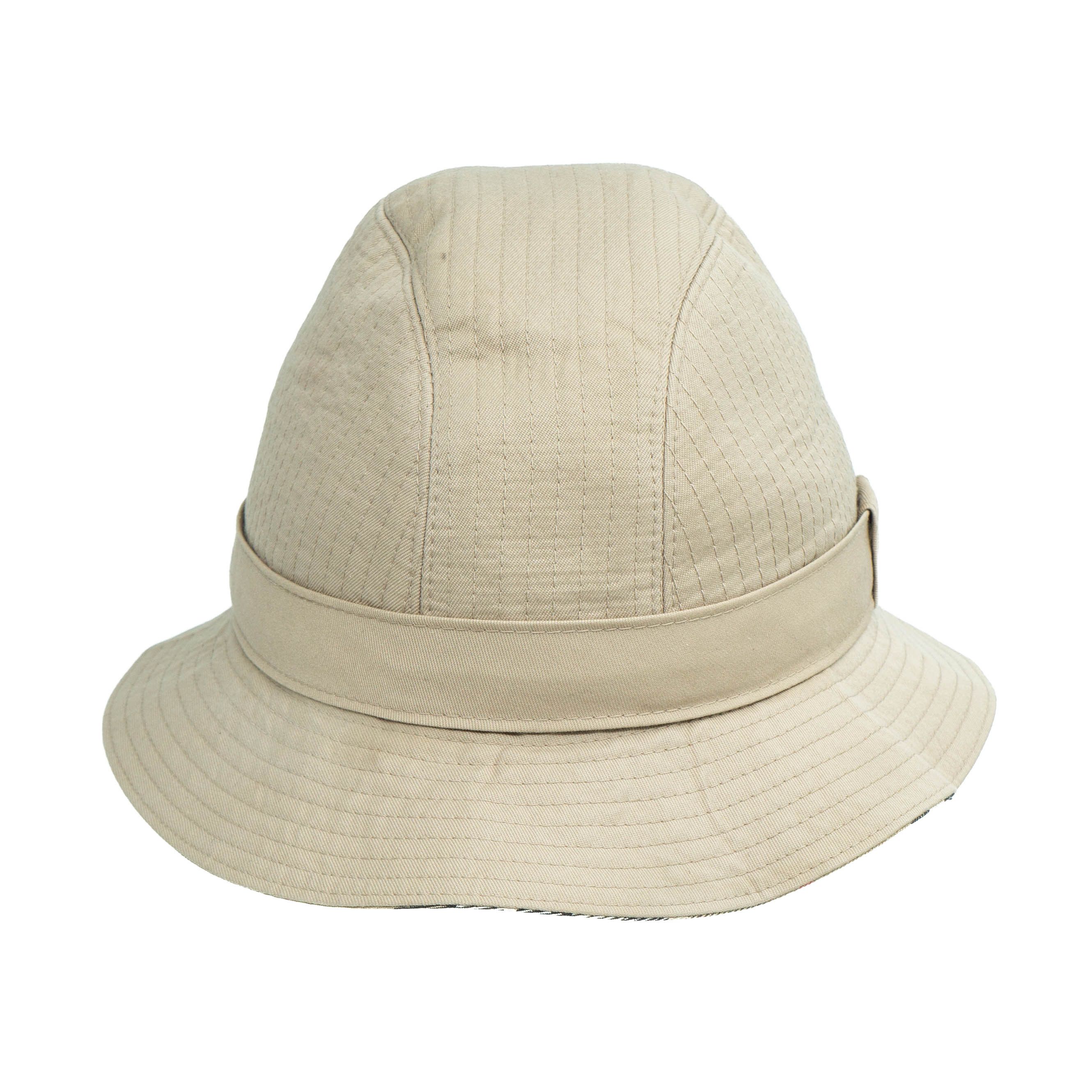 BURBERRY Monogram Bucket Hat Beige Vintage 80s 90s