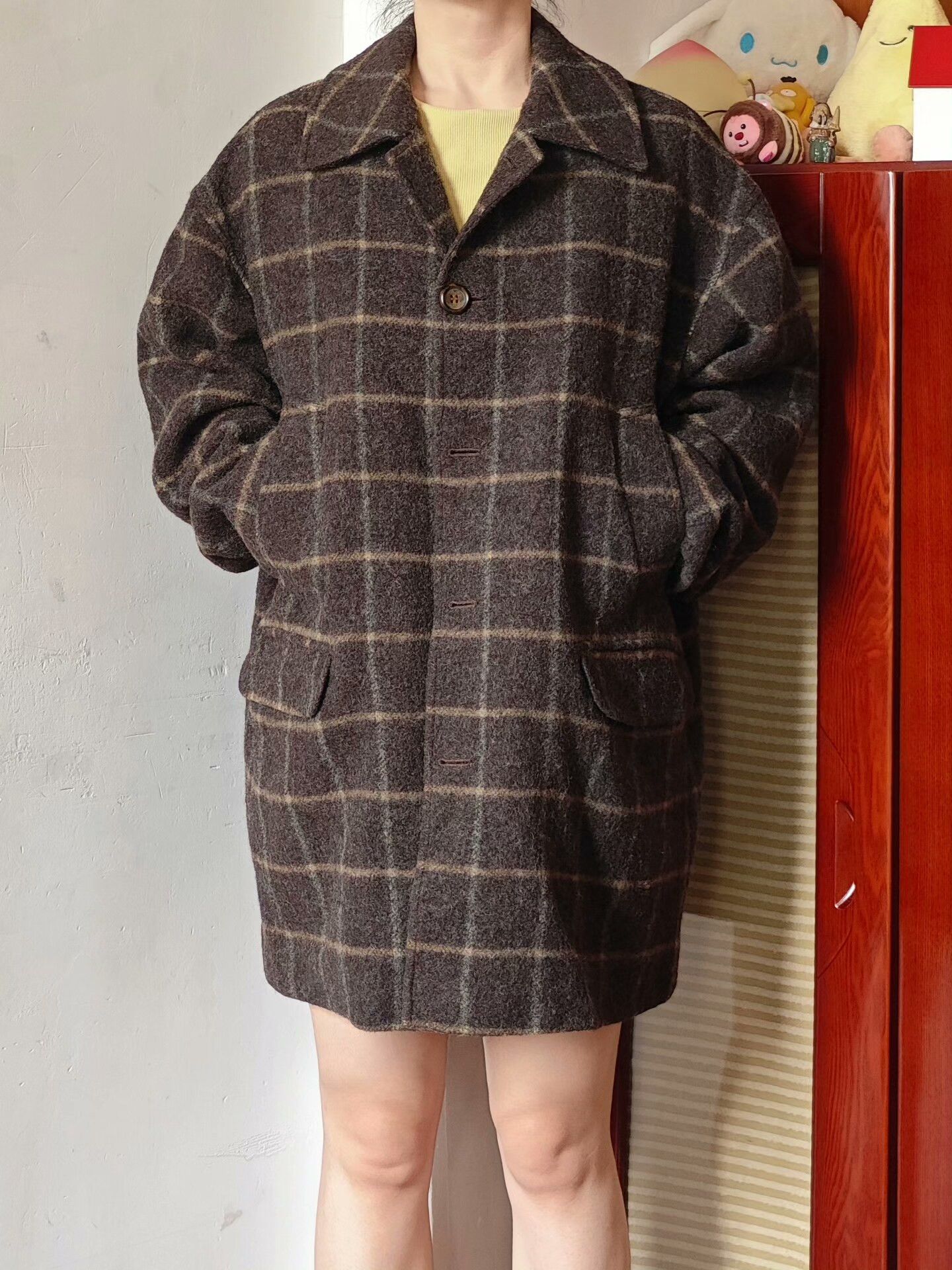 Gazzarrini Italian Wool Short Coat with Plaid Pattern Size M / US 6-8 / IT 42-44 - 1 Thumbnail