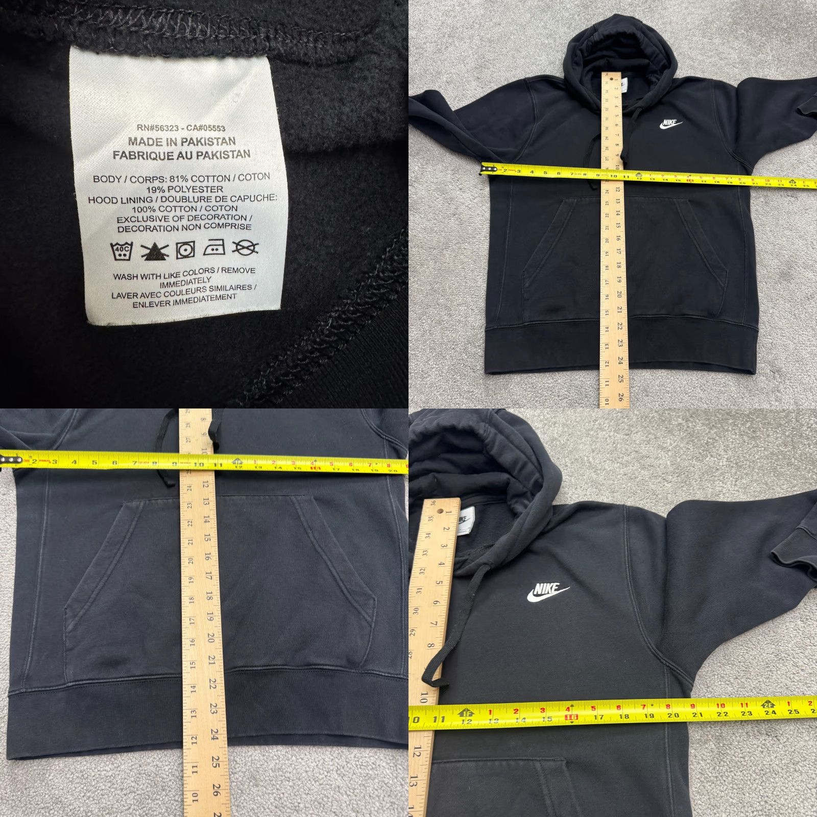 The North Face Nike Hoodie Pullover Sweatshirt Mens Small Black Fleece Drawstring Activewear Size US S / EU 44-46 / 1 - 8 Thumbnail