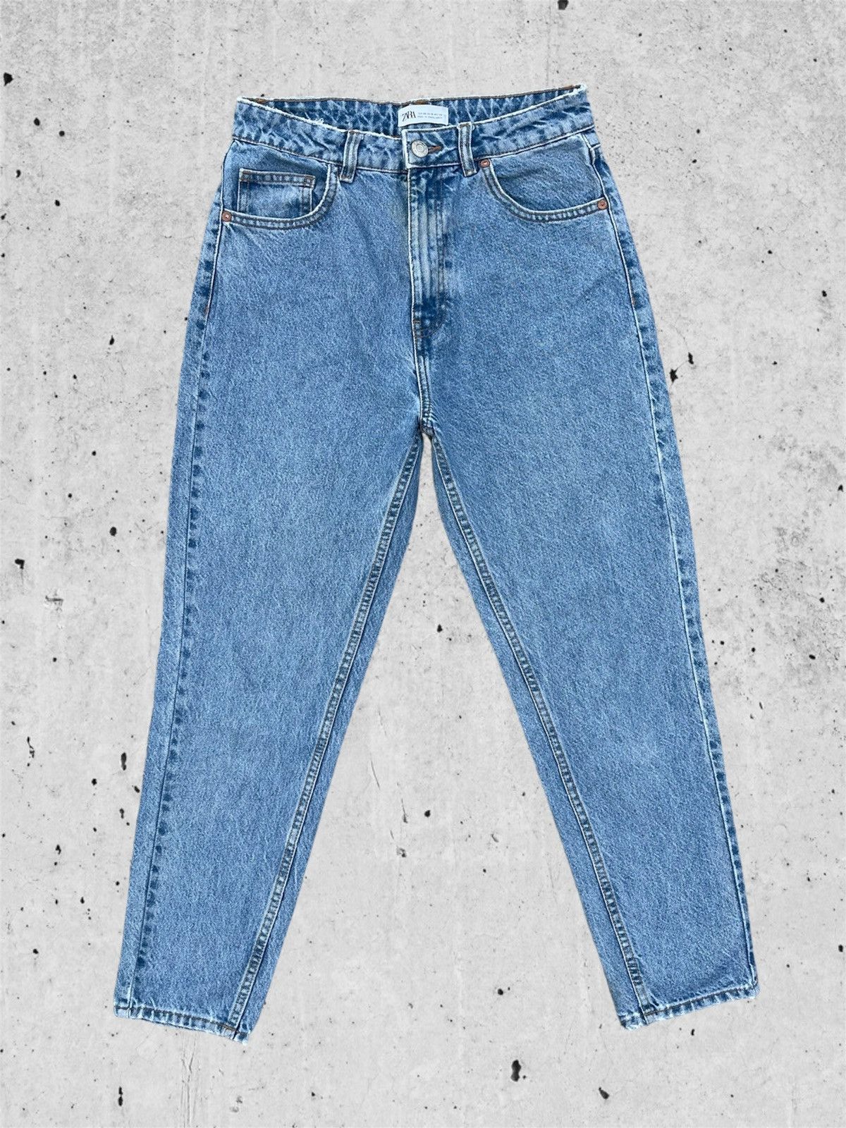 Designer × Jean 🔥 Zara Light Blue Distressed Denim W28 🔥 Size US 28 / EU 44 - 2 Thumbnail