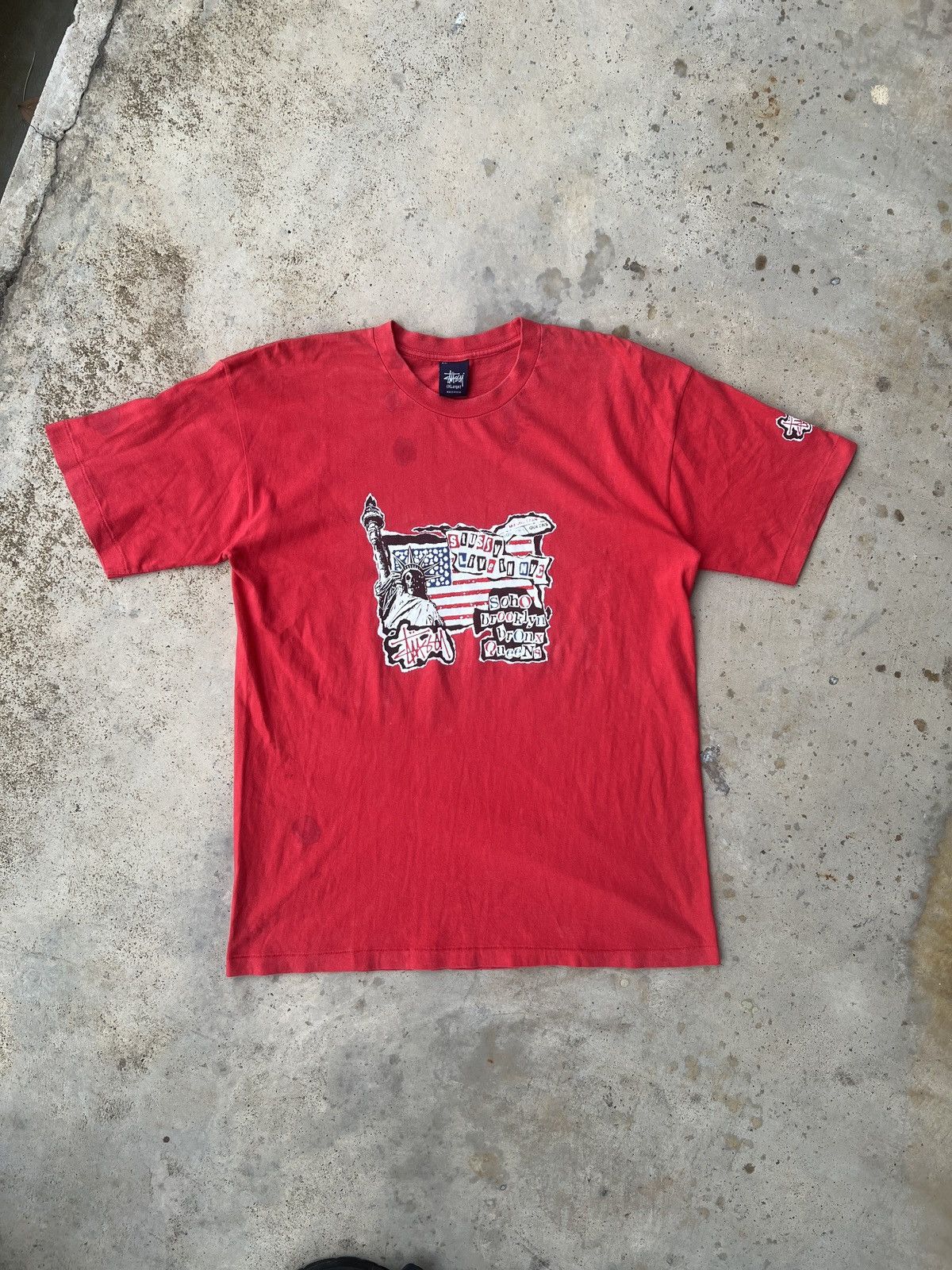 Stussy vintage 90's stussy NYC State of Liberty tshirt Size US XL / EU 56 / 4 - 14 Thumbnail