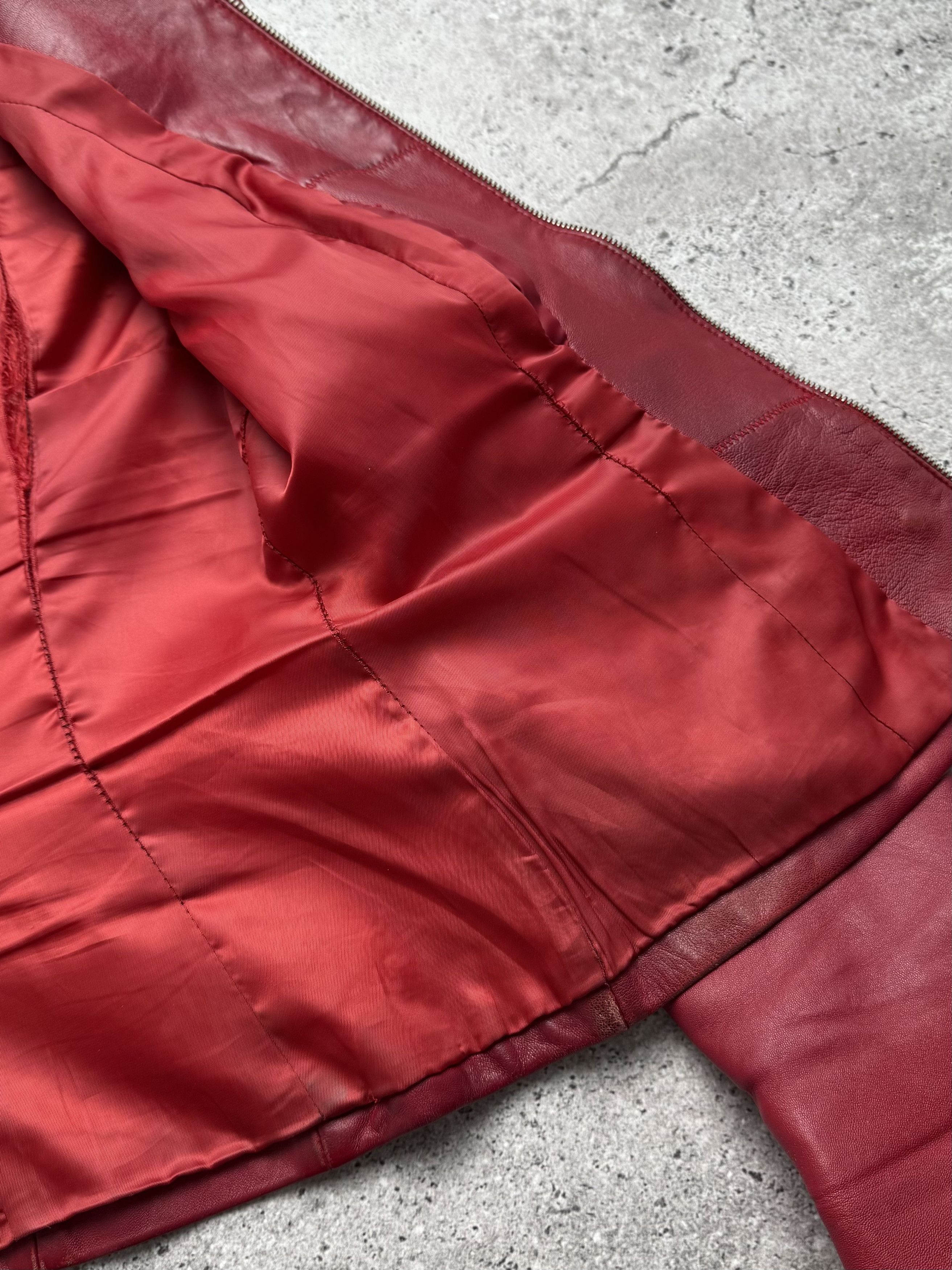 Vintage Vintage Cropped Leather Jacket C5(V409) Size M / US 6-8 / IT 42-44 - 9 Thumbnail