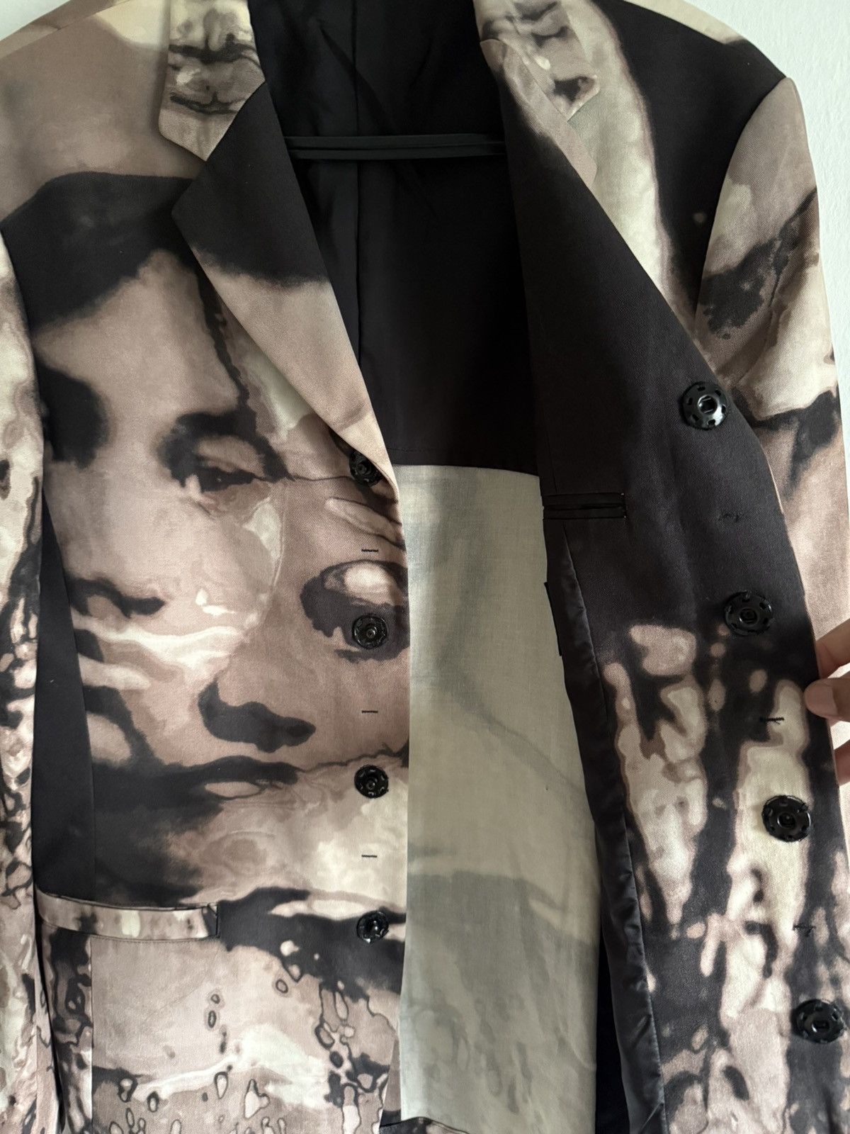 Jean Paul Gaultier 2000s Jean Paul Gaultier Homme Face Graphic Blazer Jacket Size 48S - 7 Thumbnail