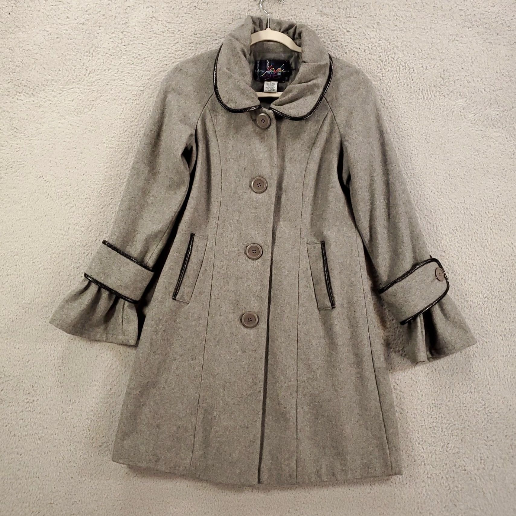 BB Dakota Womens BB Dakota Wool Blend Jacket Gray Long Longline Coat Lined Size Small Basic Jacket Pockets Collared Size S / US 4 / IT 40 - 4 Thumbnail