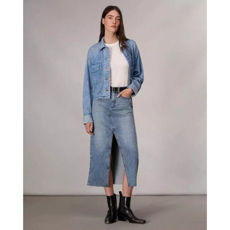 Rag & Bone Rag Bone 31 CLARA High Waist Distressed Denim Maxi Skirt Fra Size 31" - 11 Thumbnail
