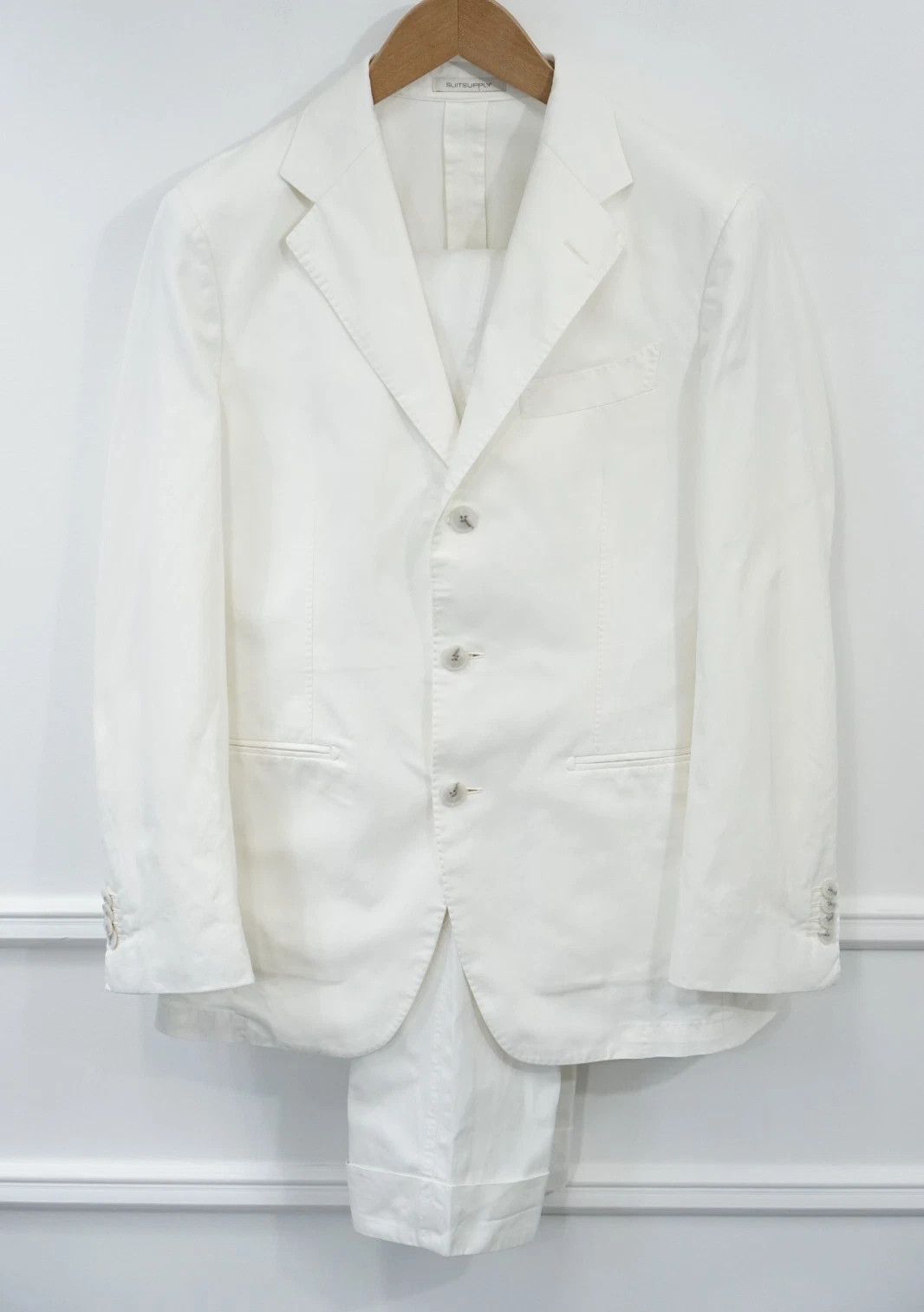 Suitsupply Men Suitsupply Suit Havana Jetted White EThomas UK/US38 Size 38R - 1 Thumbnail