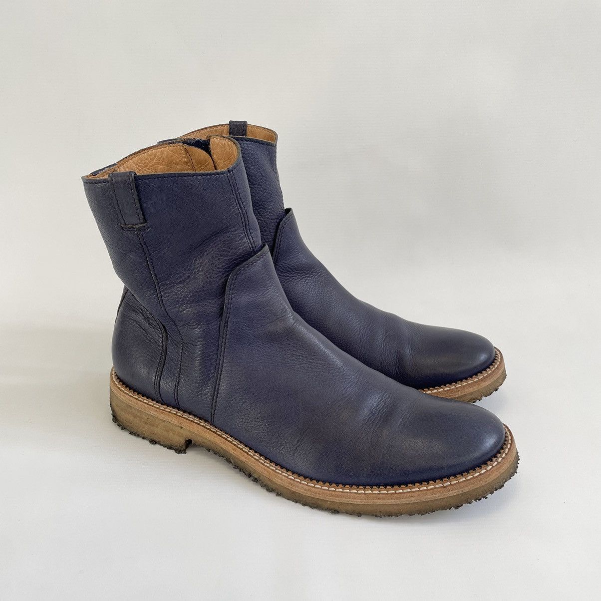 Maison Margiela Dark Blue Leather ‘Engineer Boots’ Size US 10 / EU 43 - 8 Thumbnail
