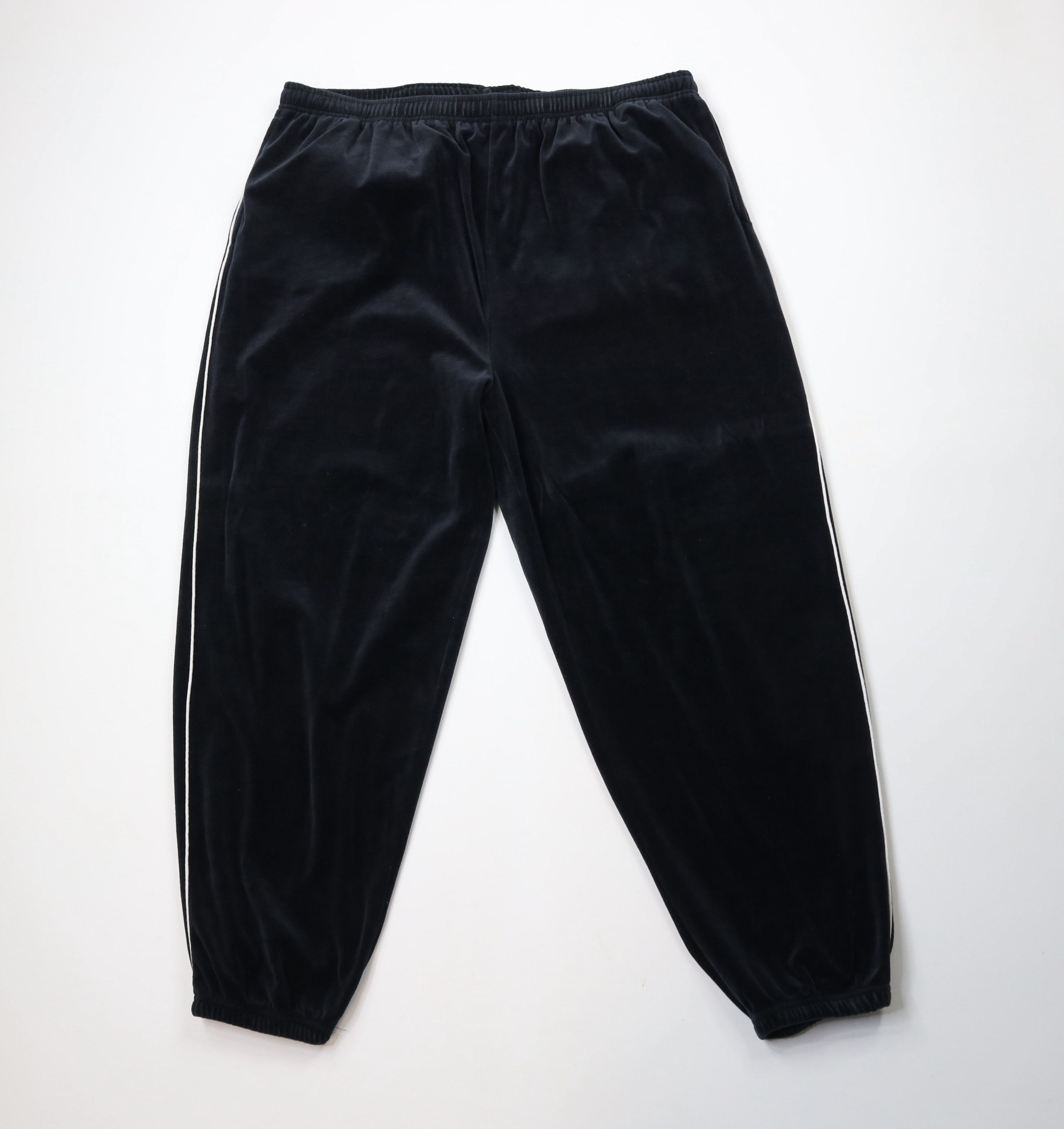 Vintage Vintage 90s Y2K Streetwear Velour Sweatpants Joggers Black Size US 40 / EU 56 - 1 Thumbnail