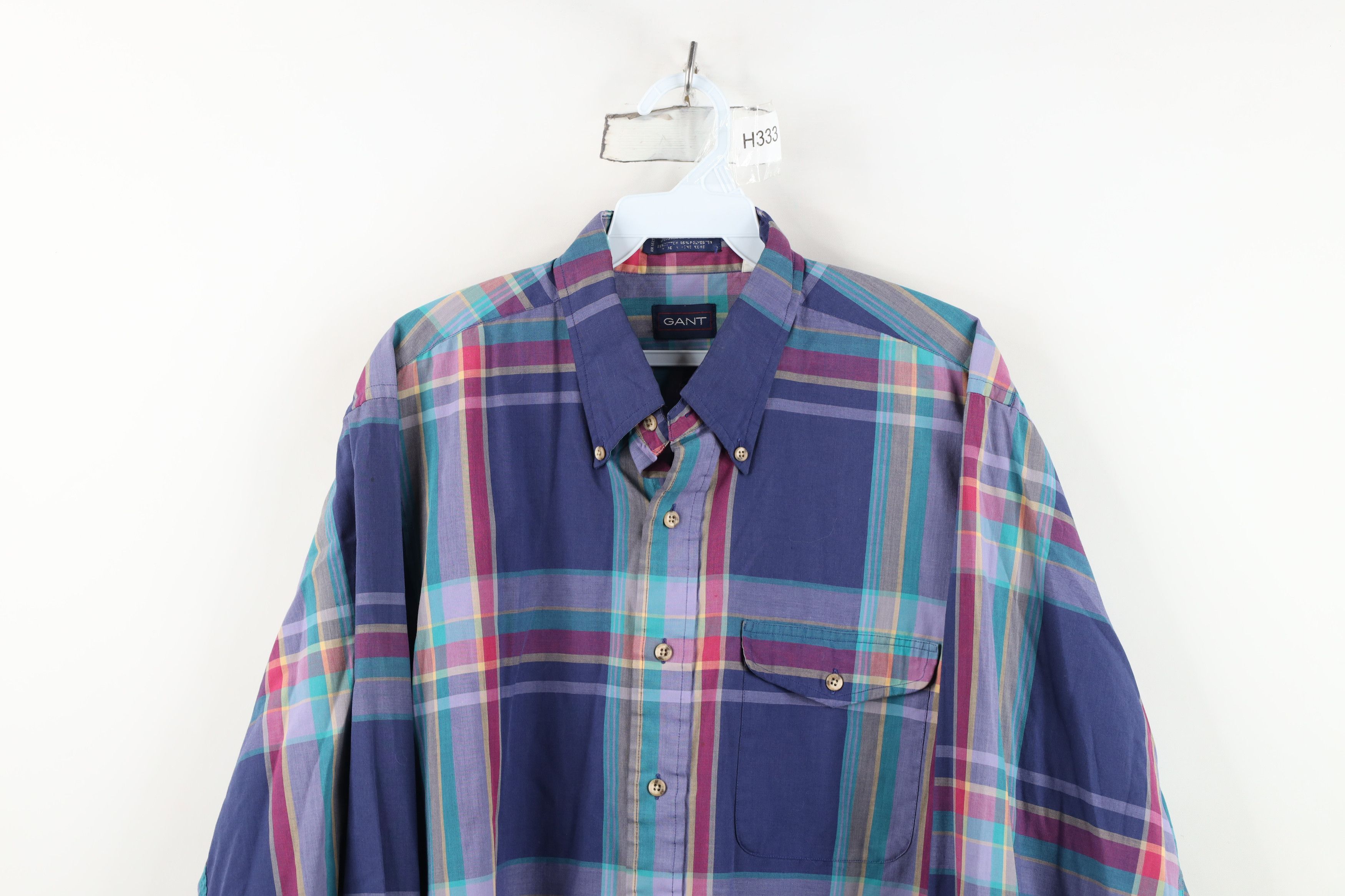 Vintage Vintage 90s Streetwear Madras Plaid Button Down Shirt Size US L / EU 52-54 / 3 - 2 Thumbnail