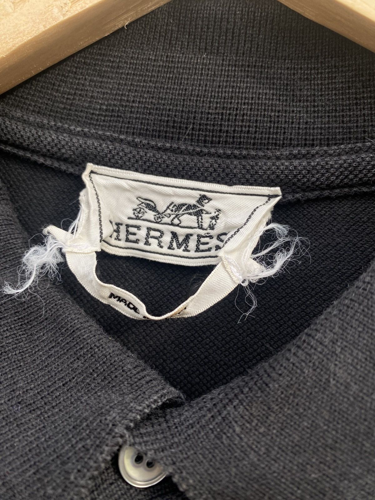 Hermes Vintage Hermes Pocket Logo Polo Tee Size US XL / EU 56 / 4 - 4 Thumbnail