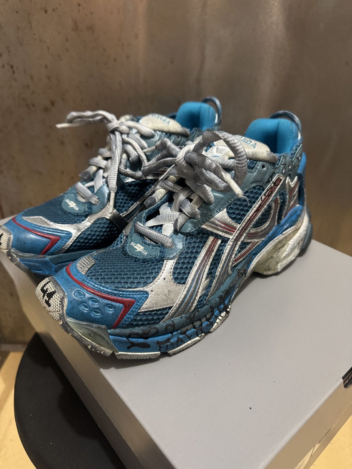 Balenciaga Balenciaga Runner - Marathon Blue/Silver Size US 8 / EU 41 - 6 Thumbnail