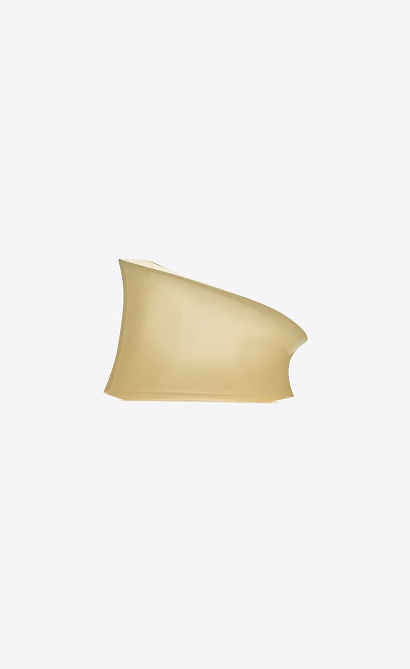 Saint Laurent Paris o1bcso1str0226 Size:M/Asymmetrical Cuff in Cream/Brown Size ONE SIZE - 4 Thumbnail