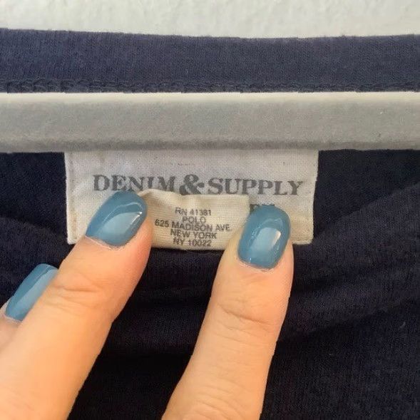 Vintage Denim & Supply Ralph Lauren Denim & Supply Long Sleeve T-Shirt Dress Tunic Womens S Navy White Striped Crew Neck Knee Length Casual Modern 100% Cotton Size S / US 4 / IT 40 - 7 Thumbnail