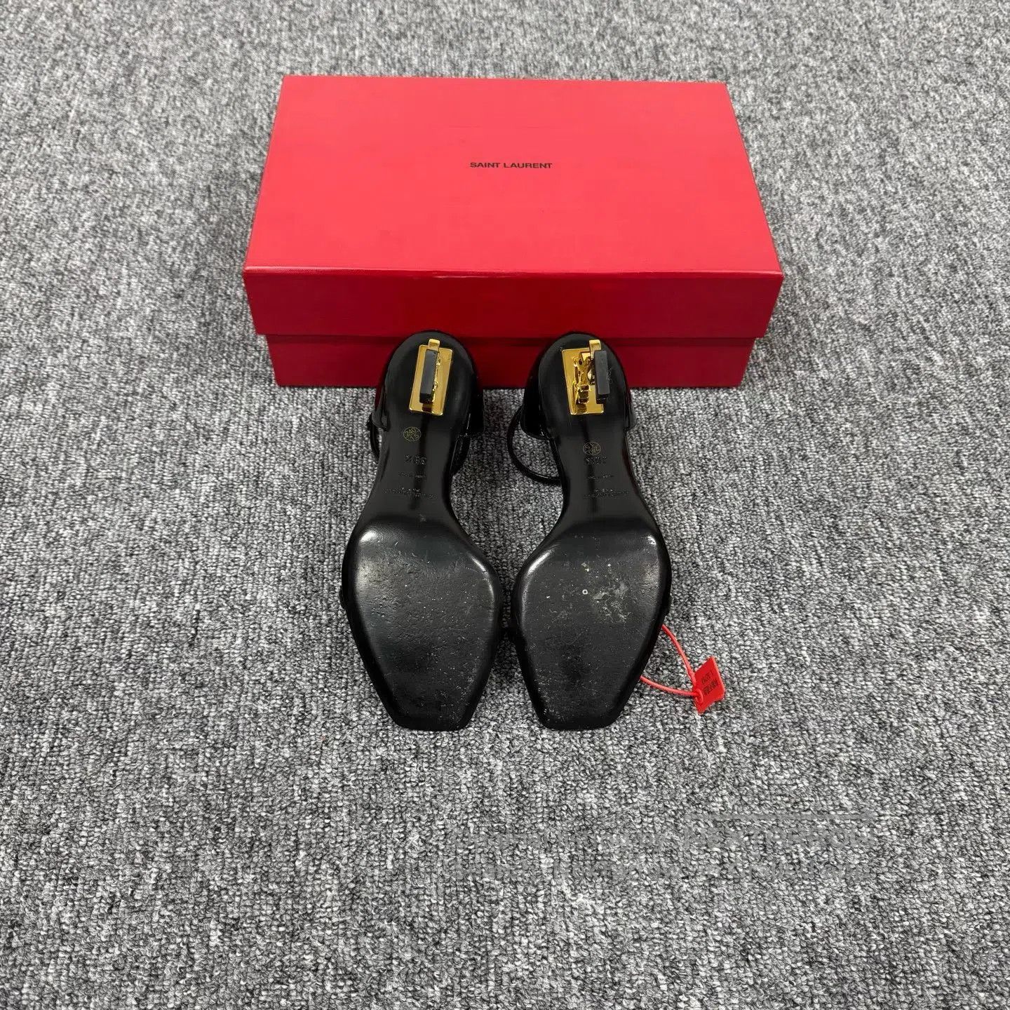 Saint Laurent Paris Saint Laurent Paris Black varnished buckle metal high-heel Size US 8 / IT 38 - 5 Thumbnail