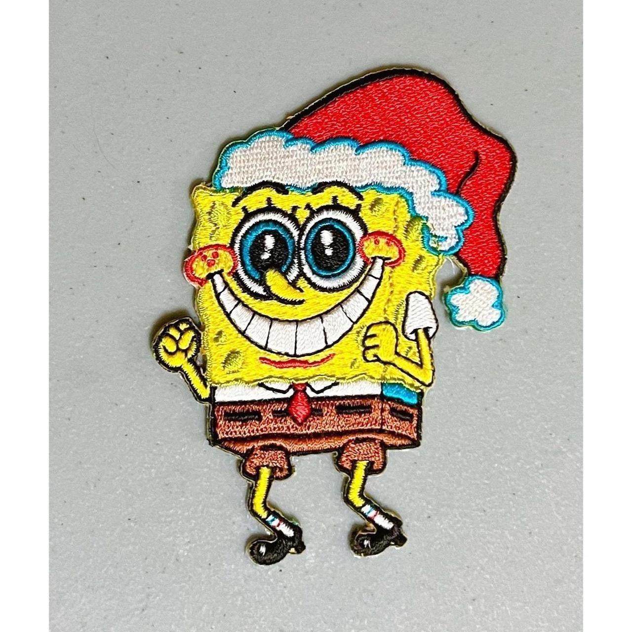 Band Tees × Vintage SpongeBob SquarePants Christmas Holiday Sew-On Patch ✨ Size ONE SIZE - 1 Thumbnail