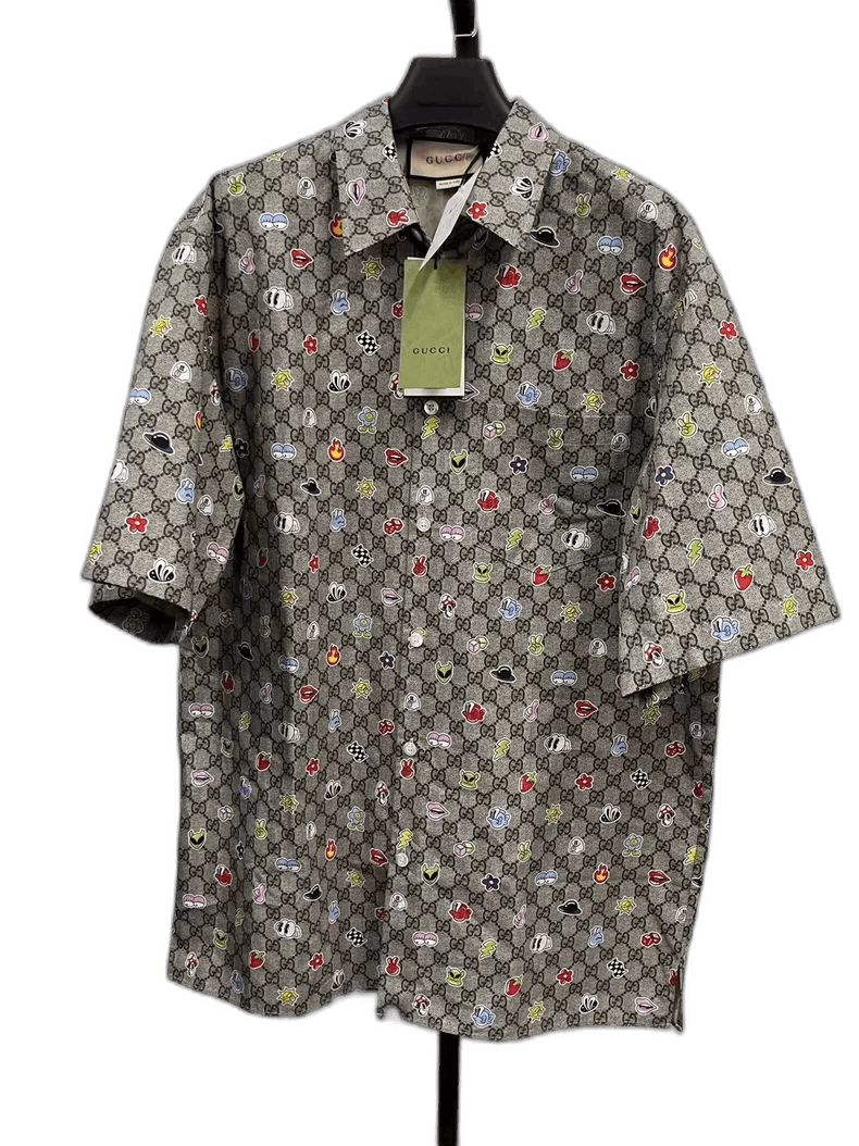 Gucci Printed Short Sleeve Button-Up Shirt-yf