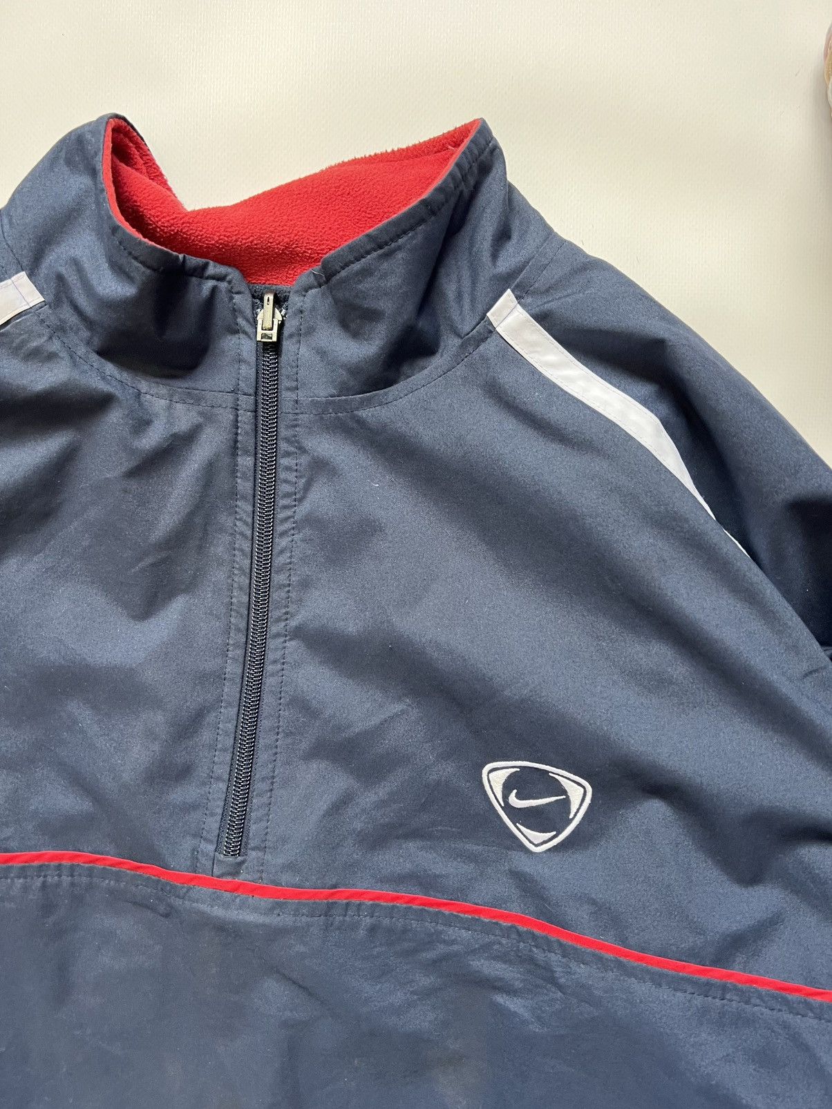 Nike Vintage Bilateral Fleece Nike Anorak Nylon Blue 00s Size US XXL / EU 58 / 5 - 3 Thumbnail