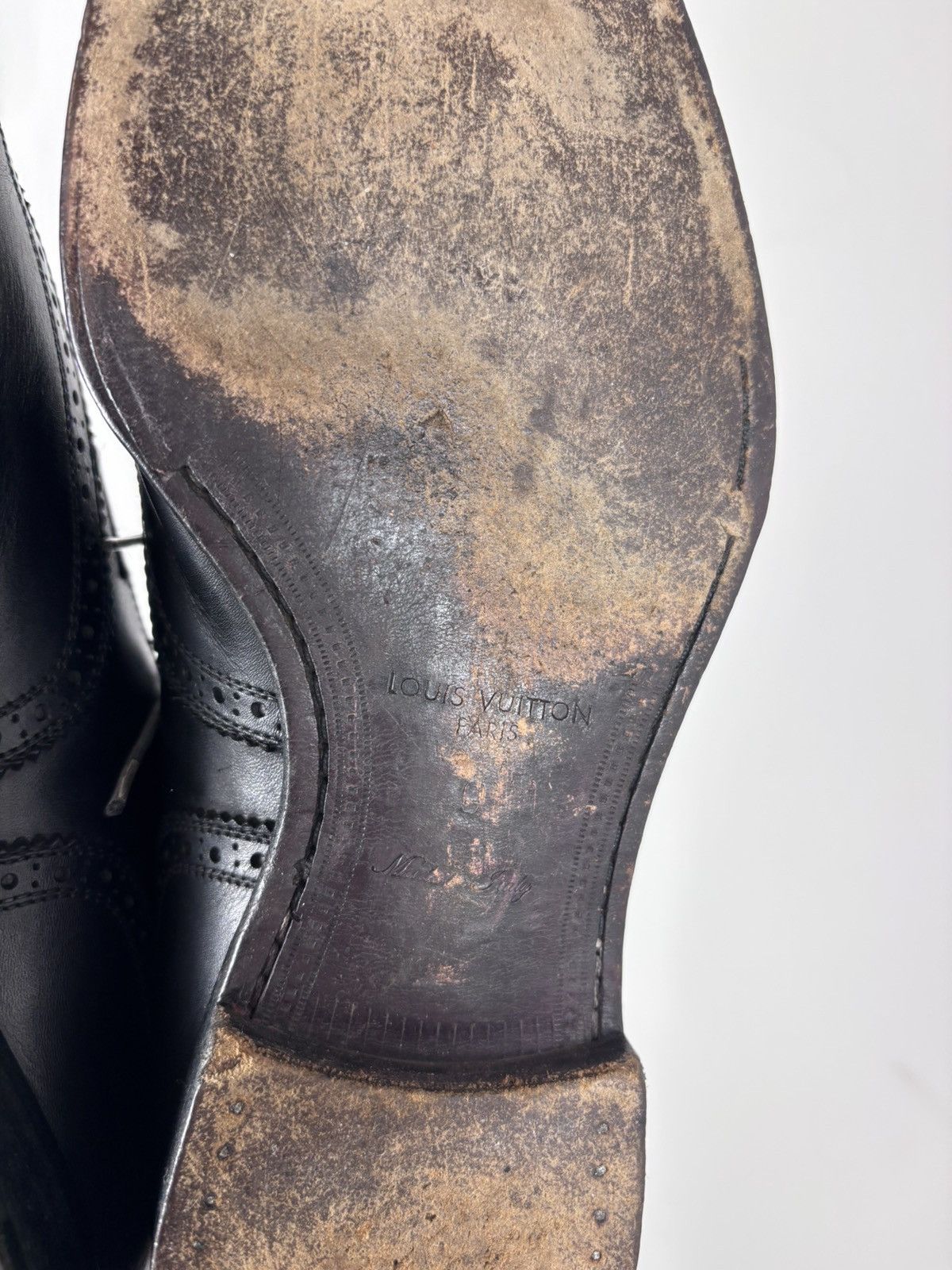 Louis Vuitton Louis Vuitton Men’s Black Leather Wingtip Derby Brogue Shoes Size US 10 / EU 43 - 14 Thumbnail