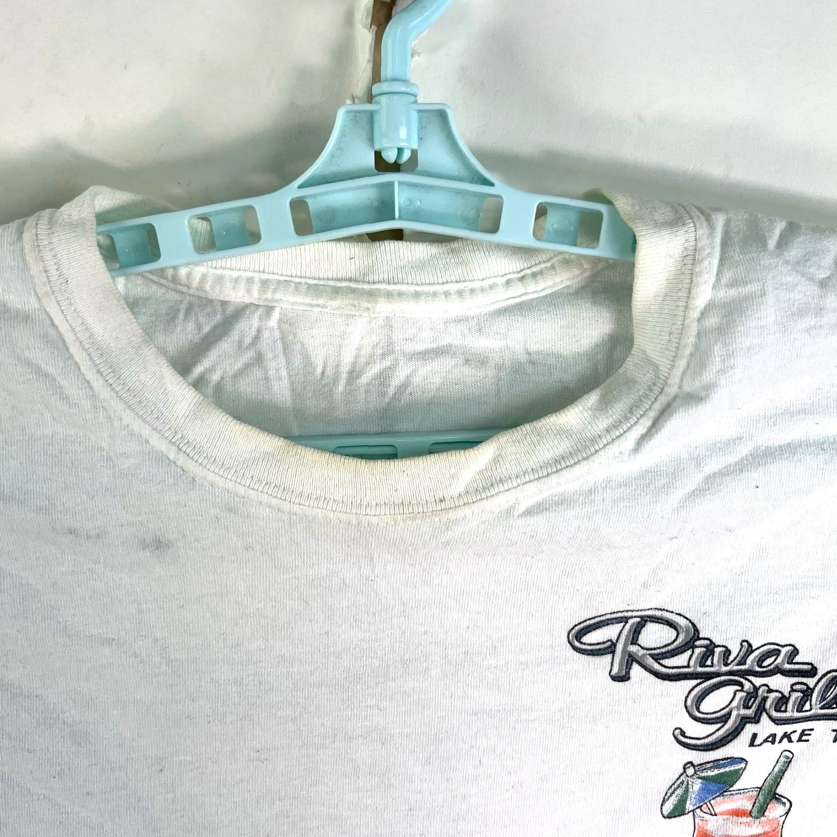 Vintage VINTAGE Riva Grill T-Shirt Mens XL 90s White Graphic Print Crew Neck Outdoor Nautical Size US XL / EU 56 / 4 - 4 Thumbnail