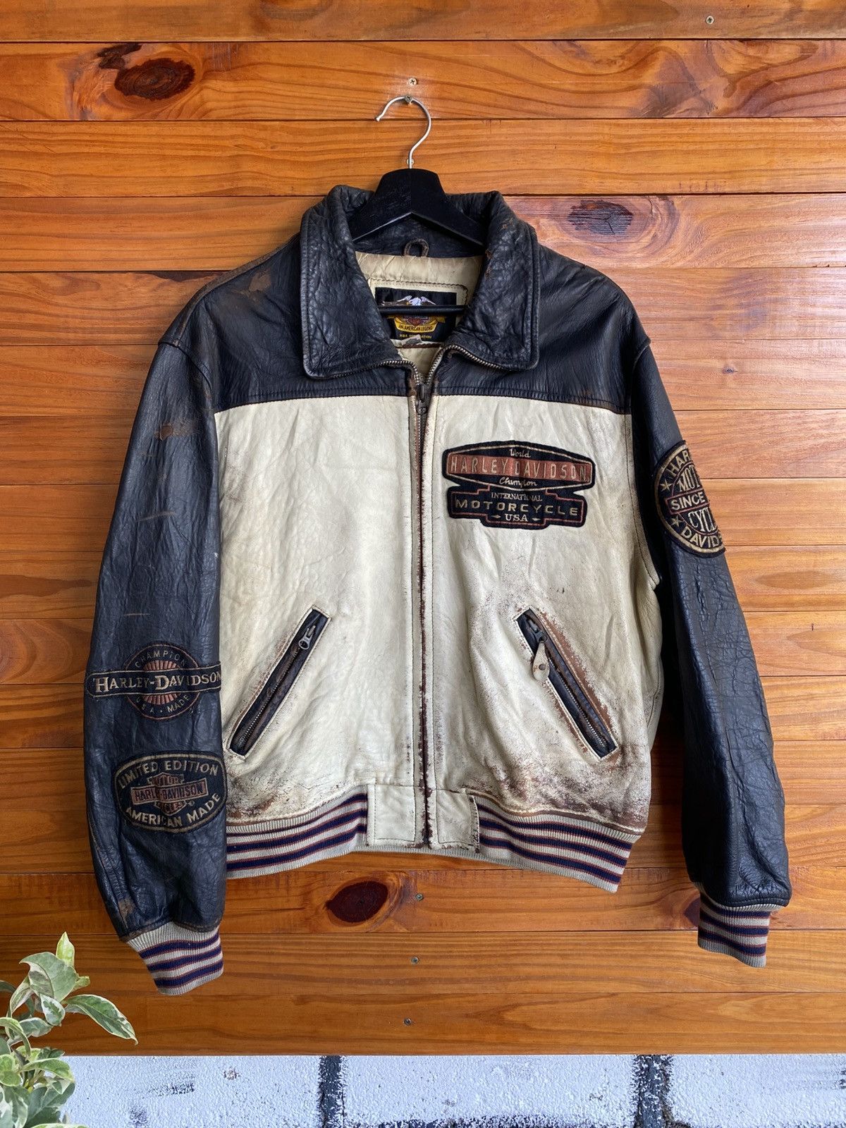 Harley Davidson Vintage Harley-Davidson Leather Distressed Biker Jacket Size US L / EU 52-54 / 3 - 3 Thumbnail