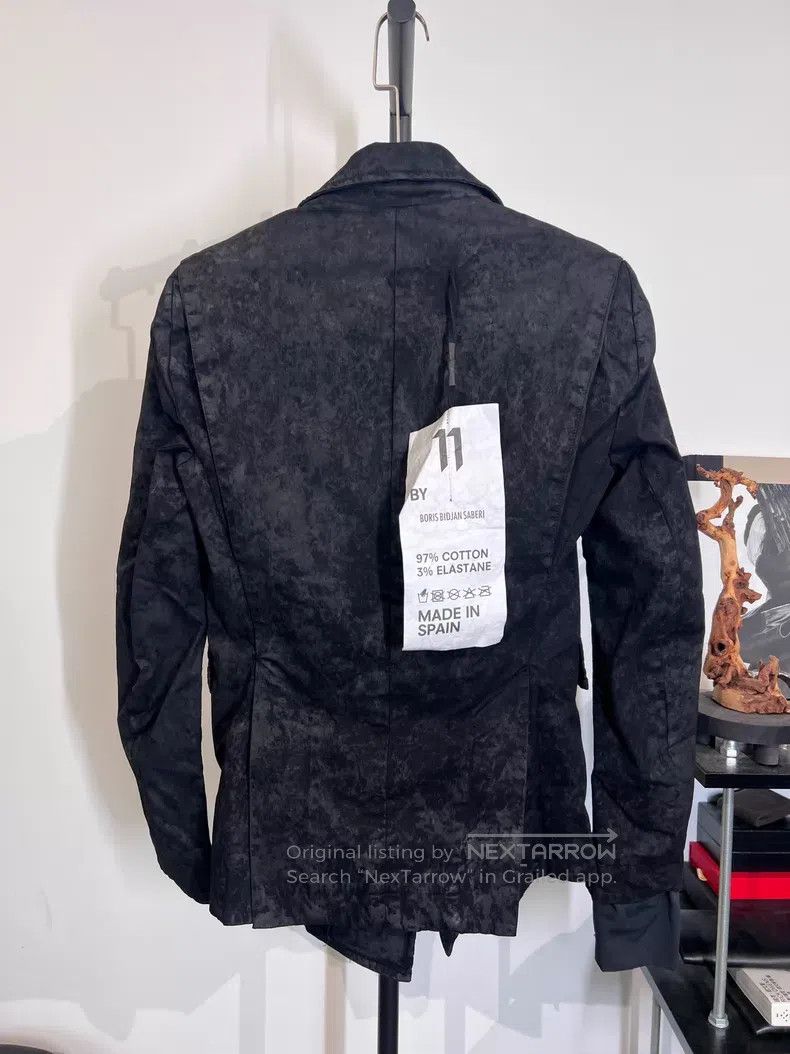 Boris Bidjan Saberi Boris Bidjan Saberi Size S Waxed coated mud-dyed suit jacke Size 36S - 2 Thumbnail