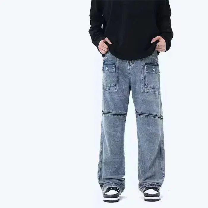 Japanese Brand Blue Baggy Stacked Denim Jeans Size US 30 / EU 46 - 5 Thumbnail