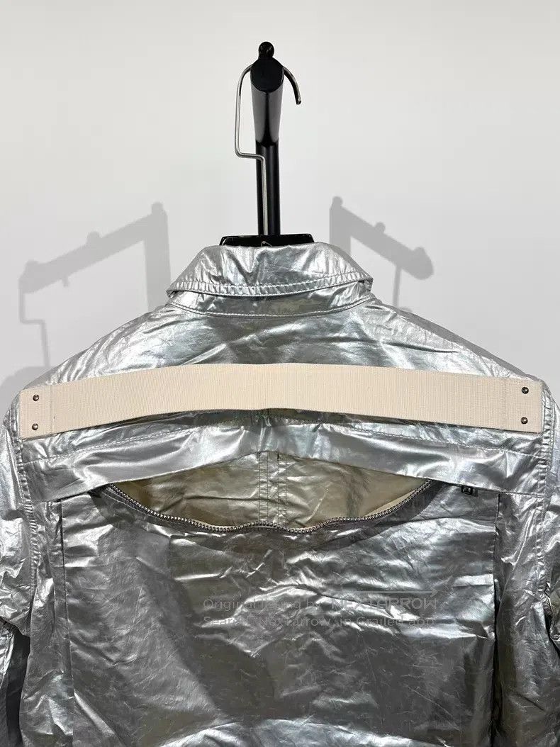 Rick Owens Rick Owens Metallic silver work jacket with large pockets Size US S / EU 44-46 / 1 - 4 Thumbnail