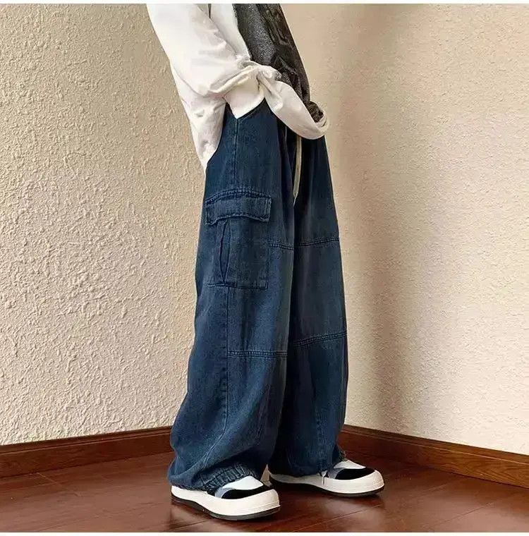 Japanese Brand Retro Loose Straight Washed Jeans Size US 34 / EU 50 - 2 Thumbnail