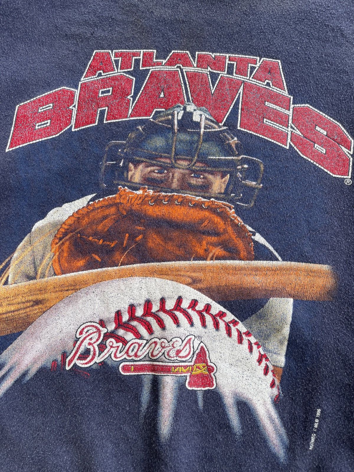 Vintage 1996 Atlanta Braves MLB Nutmeg Sunfaded Sweater Size US L / EU 52-54 / 3 - 5 Thumbnail
