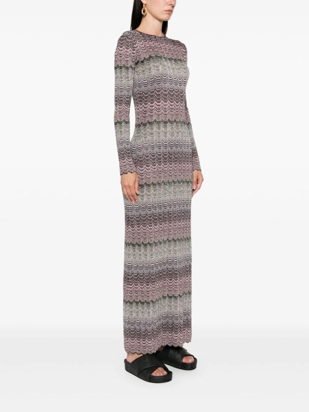 Missoni o1f1d3z0326 Greek-Motif Maxi Dress in Multicolor Size M / US 6-8 / IT 42-44 - 2 Thumbnail