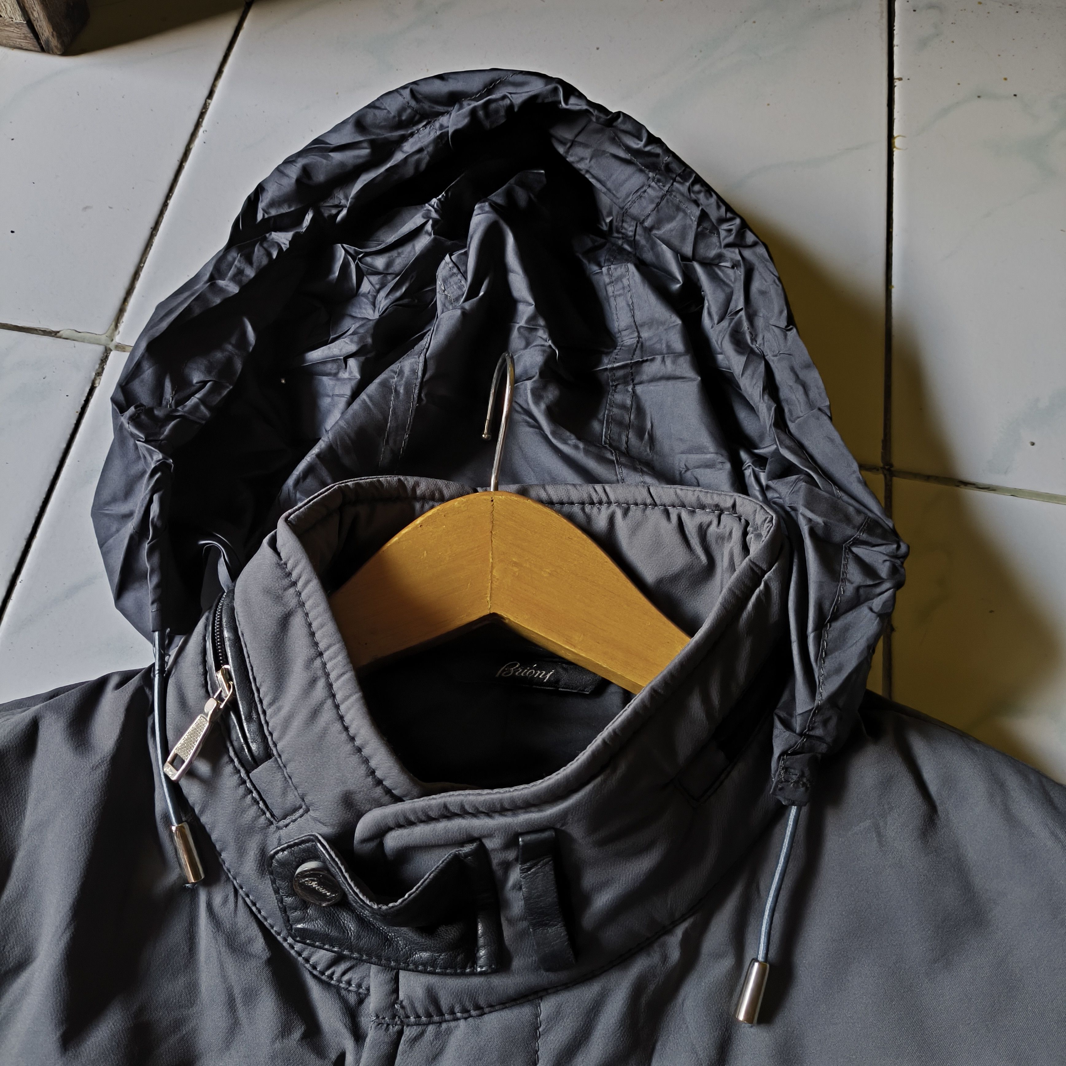 Brioni brioni polamyde jacket w/ leather hidden hoodie Size US L / EU 52-54 / 3 - 9 Thumbnail