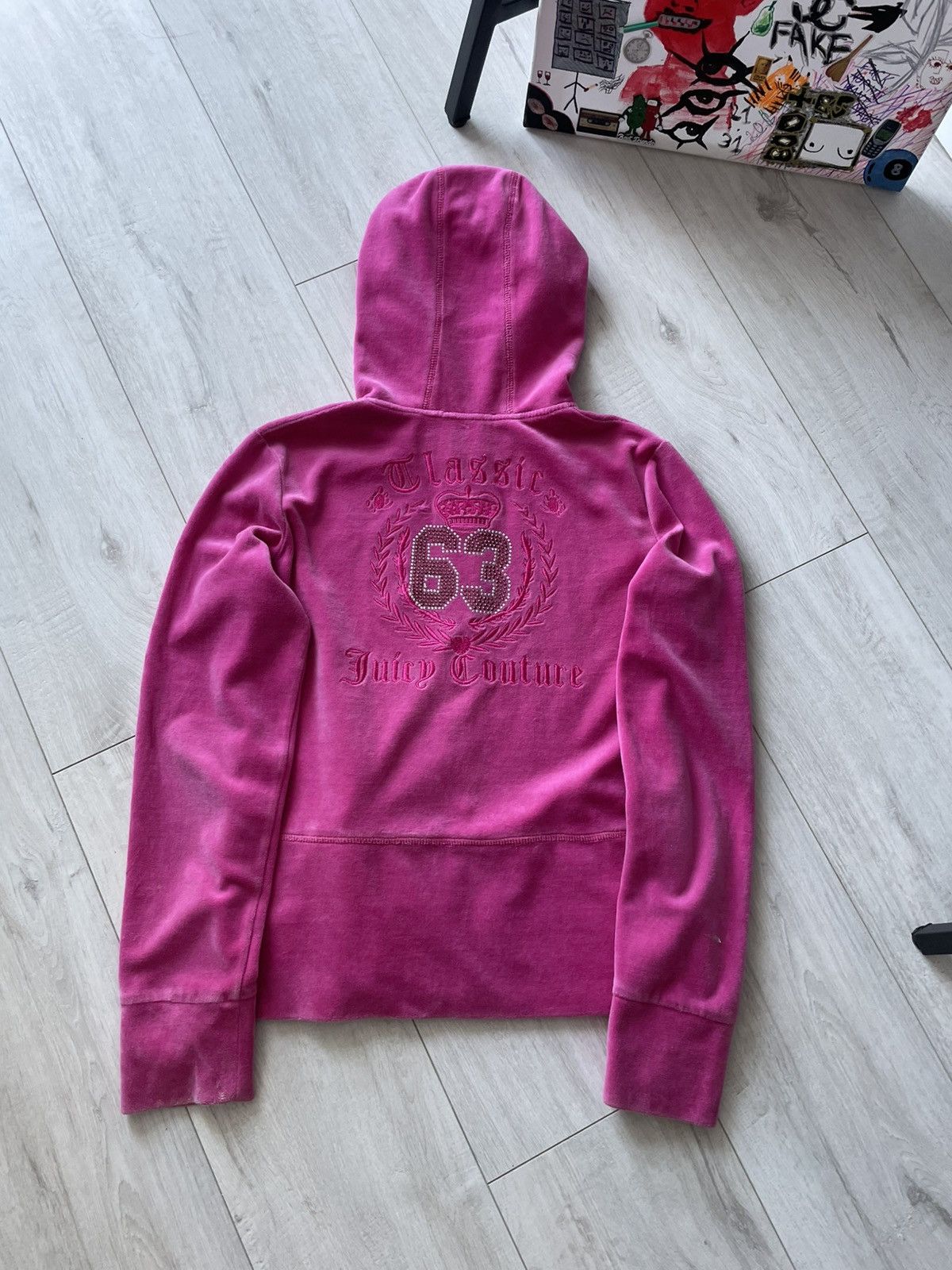 Juicy Couture Vintage 00’s Juicy Couture Pink Y2K Zip Hoodie Big Logo RARE Size XL / US 12-14 / IT 48-50 - 4 Thumbnail