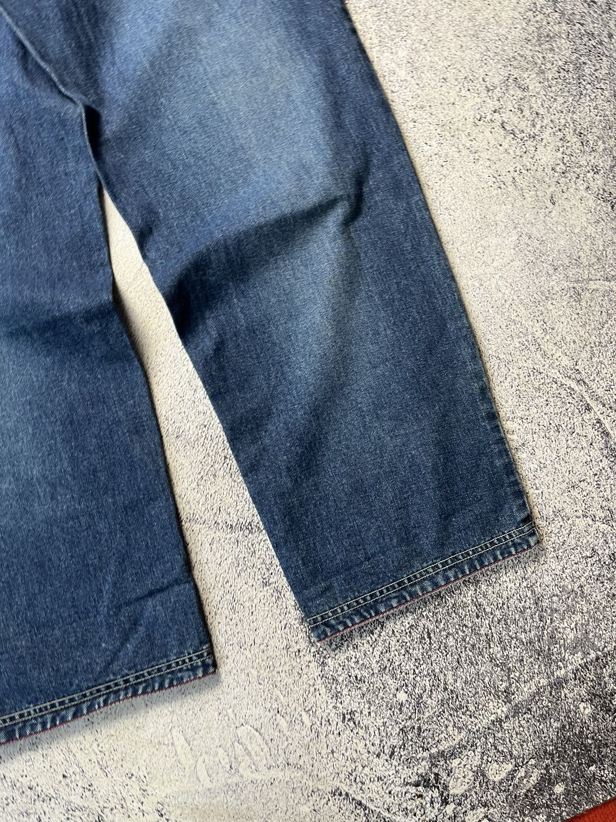 Japanese Brand Vintage Blue Embroidery Baggy Winged Jeans Y2K Size US 32 / EU 48 - 14 Thumbnail