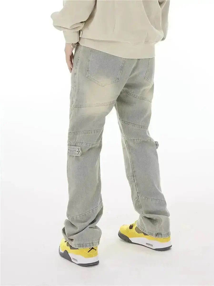 Japanese Brand Loose fitting straight leg patchwork jeans Size US 32 / EU 48 - 4 Thumbnail