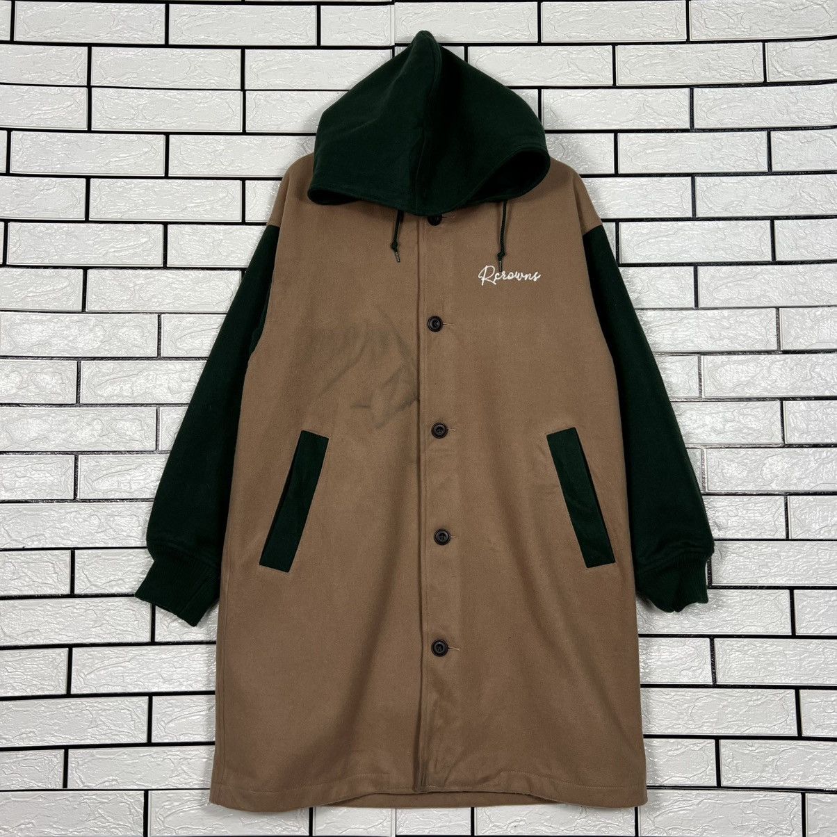 Japanese Brand RODEO CROWNS Big Logo Hooded Long Coat #4142-C189 Size US L / EU 52-54 / 3 - 4 Thumbnail