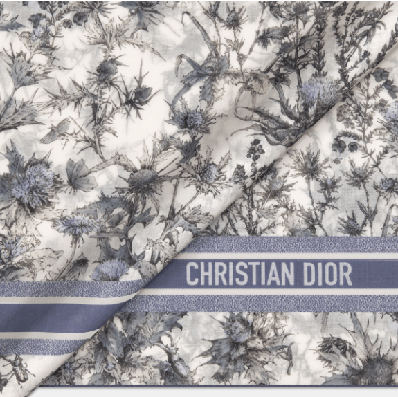 Dior o1w1db11125 51CAR1 Size : OS / Chardons Shawl in Ivory/Blue Size ONE SIZE - 2 Thumbnail