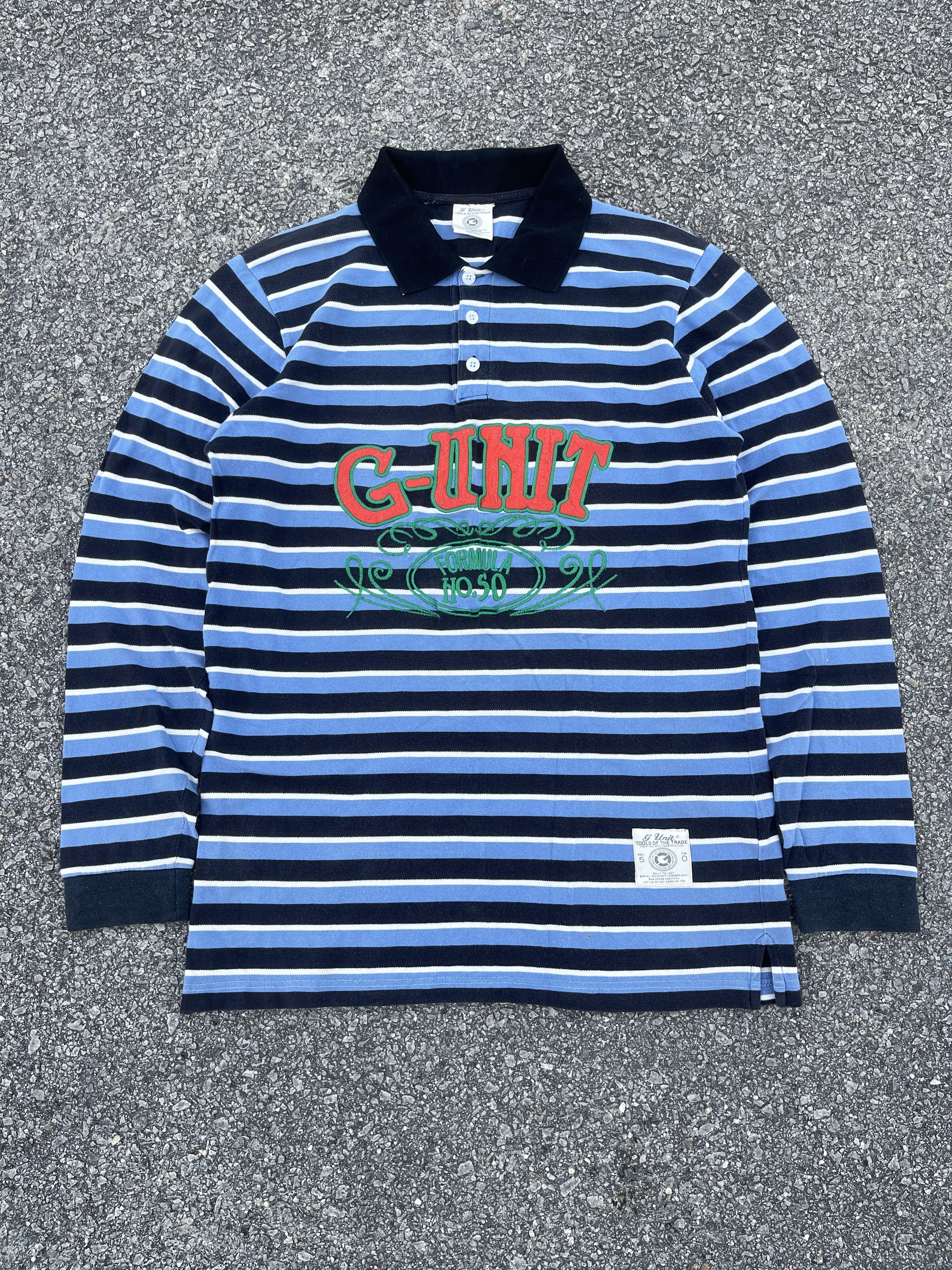 50 Cent × G-Unit × Rap Tees Vintage y2k G UNIT L/S Polo Shirt Size US XL / EU 56 / 4 - 4 Thumbnail