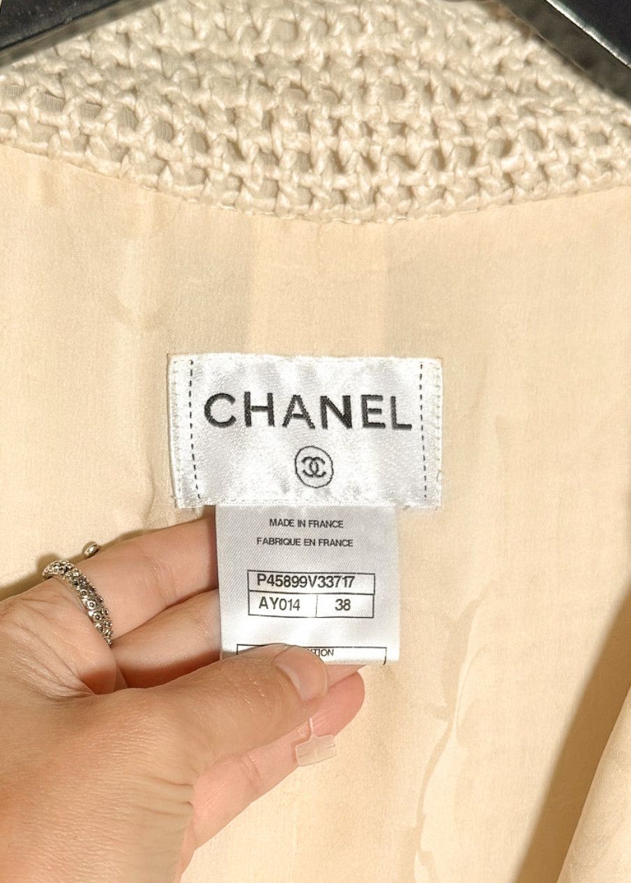 Chanel Chanel SS13 Ivory Open Knit Double Breasted Silk Dress Size S / US 4 / IT 40 - 10 Thumbnail