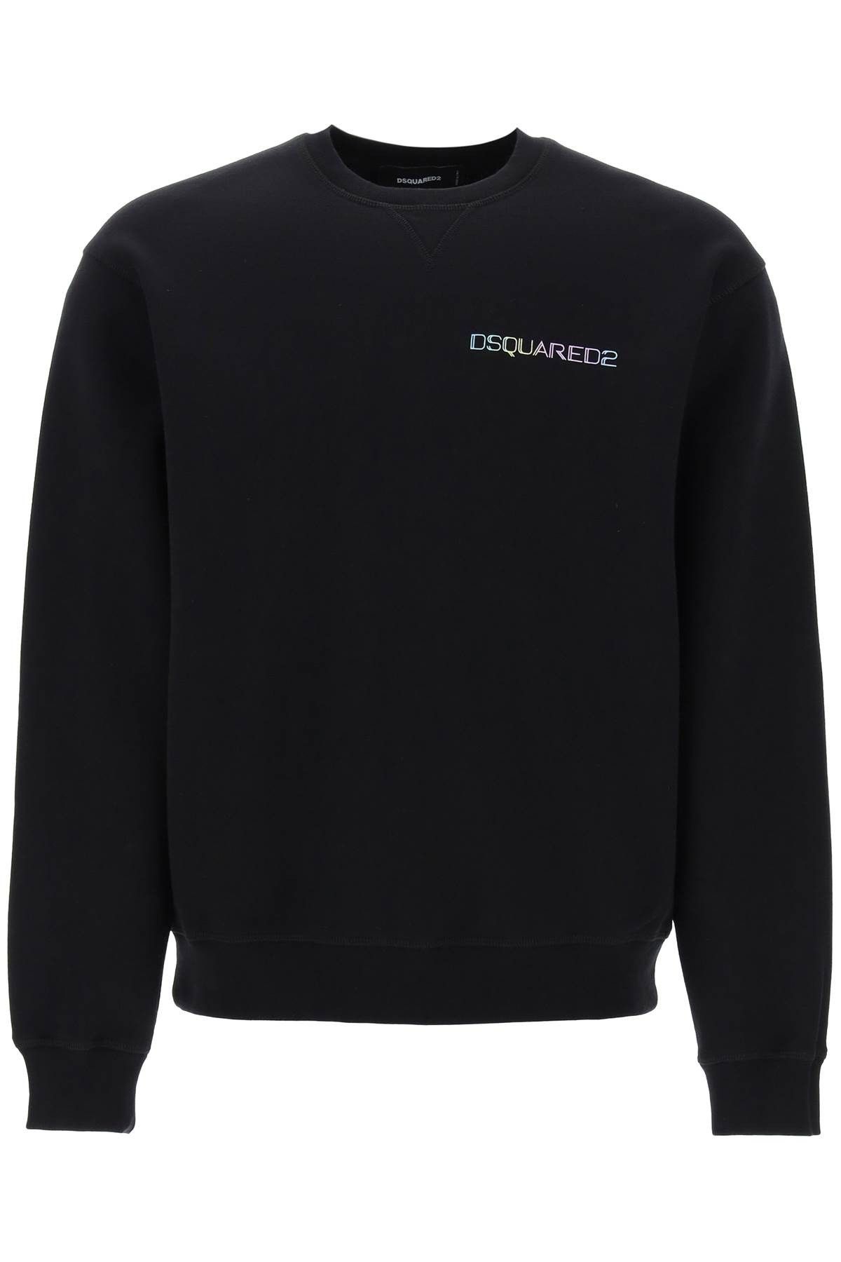 image of Dsquared2 Cool Fit Printed Sweatshirt in Black, Men's (Size Large)
