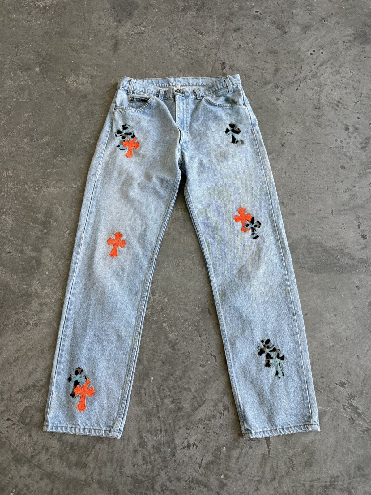 Chrome Hearts ST BARTH BLUE CHEETAH JEANS Size US 31 - 1 Thumbnail