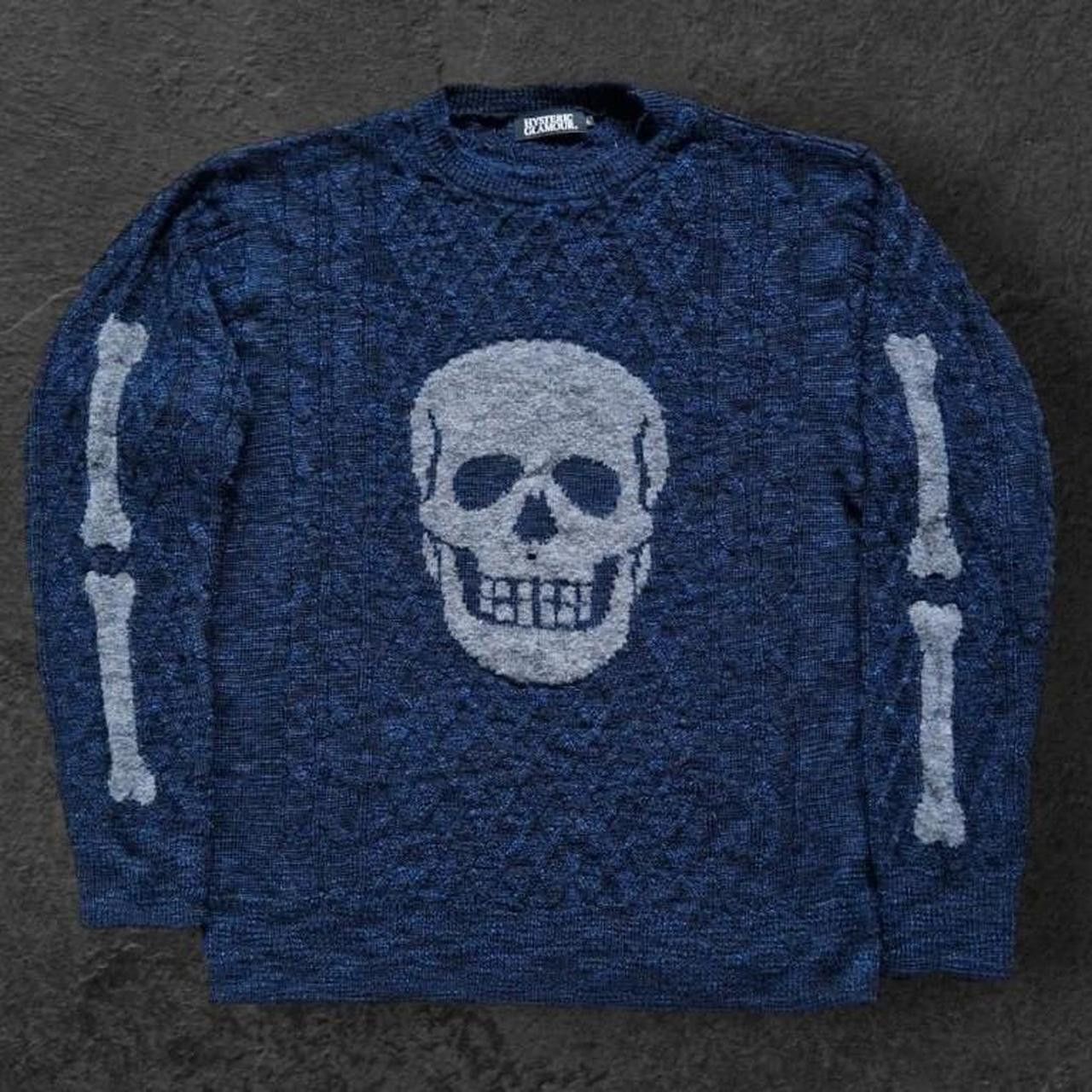 Hysteric Glamour Mens vintage y2k hysteric glamour knitted jumper with skull Size US L / EU 52-54 / 3 - 1 Thumbnail