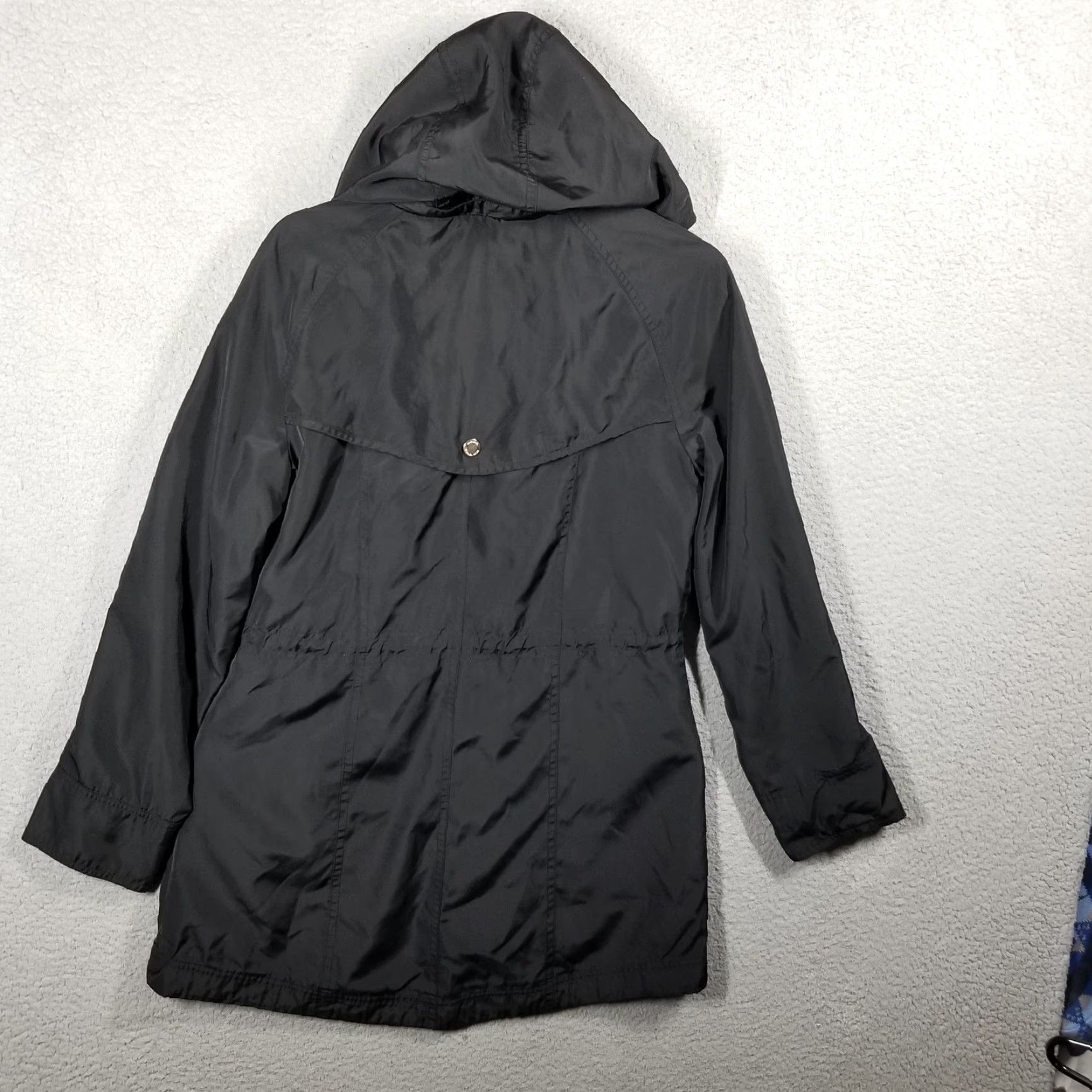 Michael Kors Michael Kors Jacket Womens Small Hooded Full Zip Water Resistant Pockets MK Black Zipper Logo Pockets Button Size S / US 4 / IT 40 - 2 Thumbnail