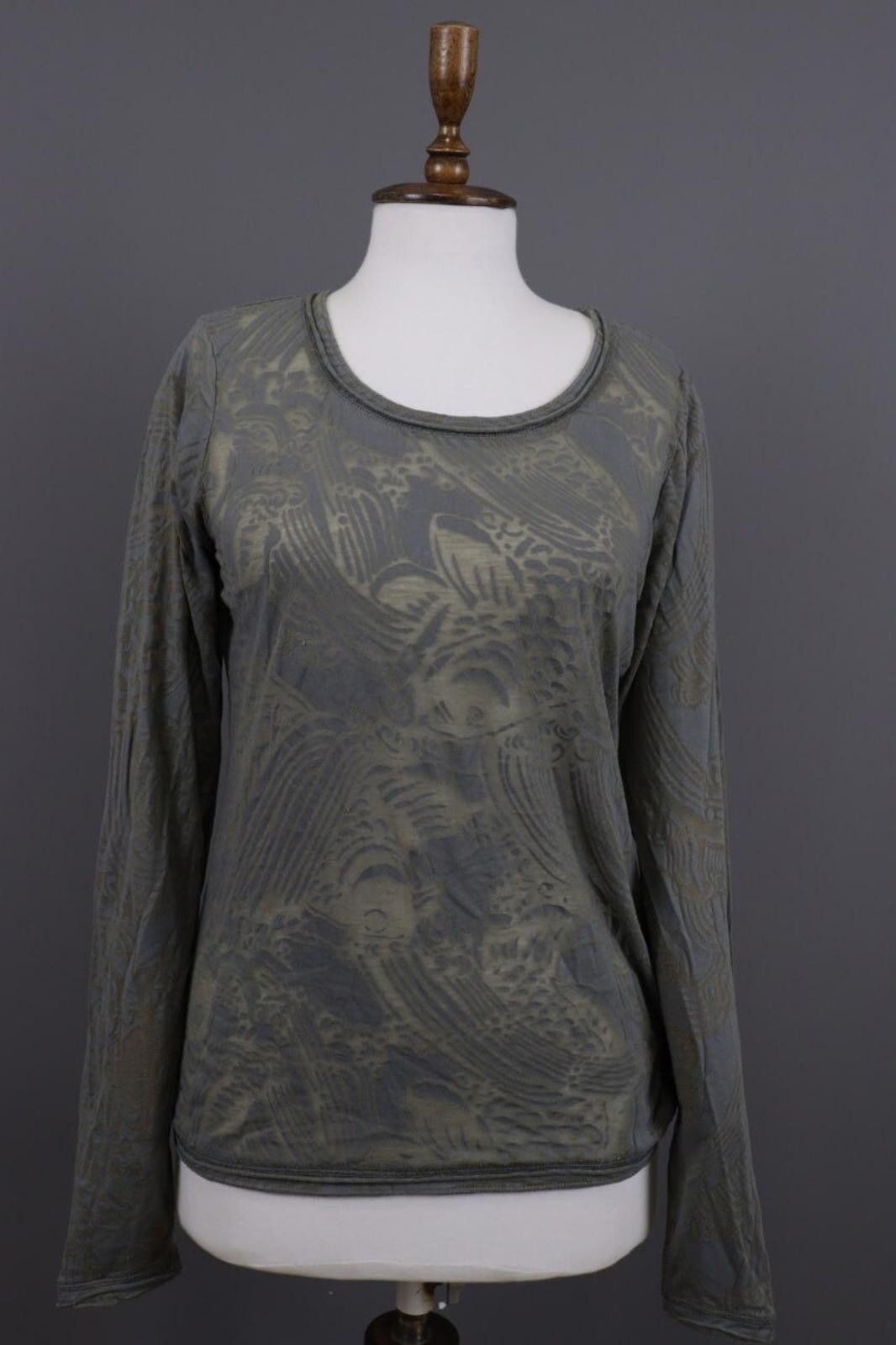 Rundholz Rundholz Gray Floral Mesh Knit Lagenlook Pullover Size L Size L / US 10 / IT 46 - 1 Thumbnail