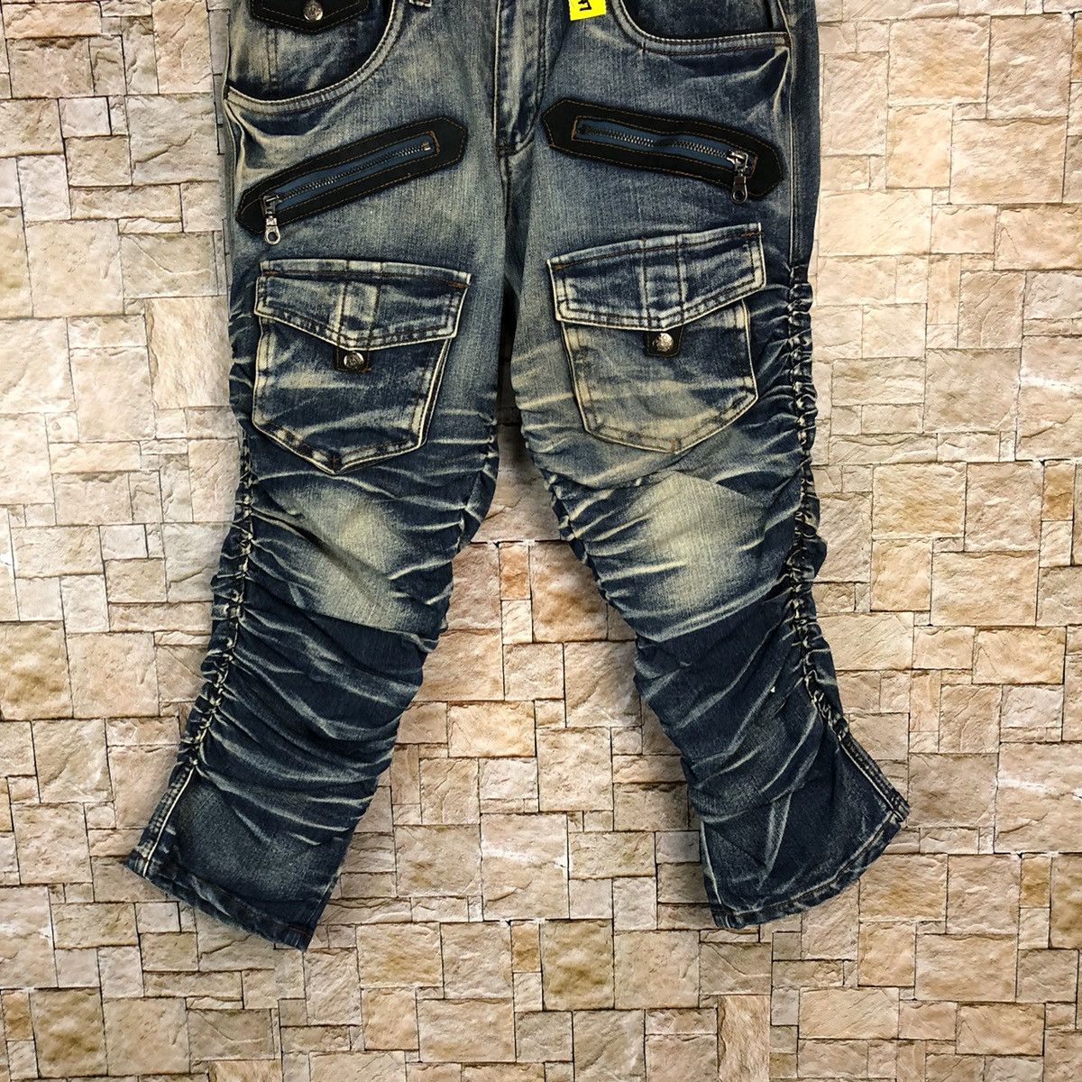 Japanese Brand Elme Design faded Blue Cropped spring Denim Pants #A347 Size US 31 - 3 Thumbnail
