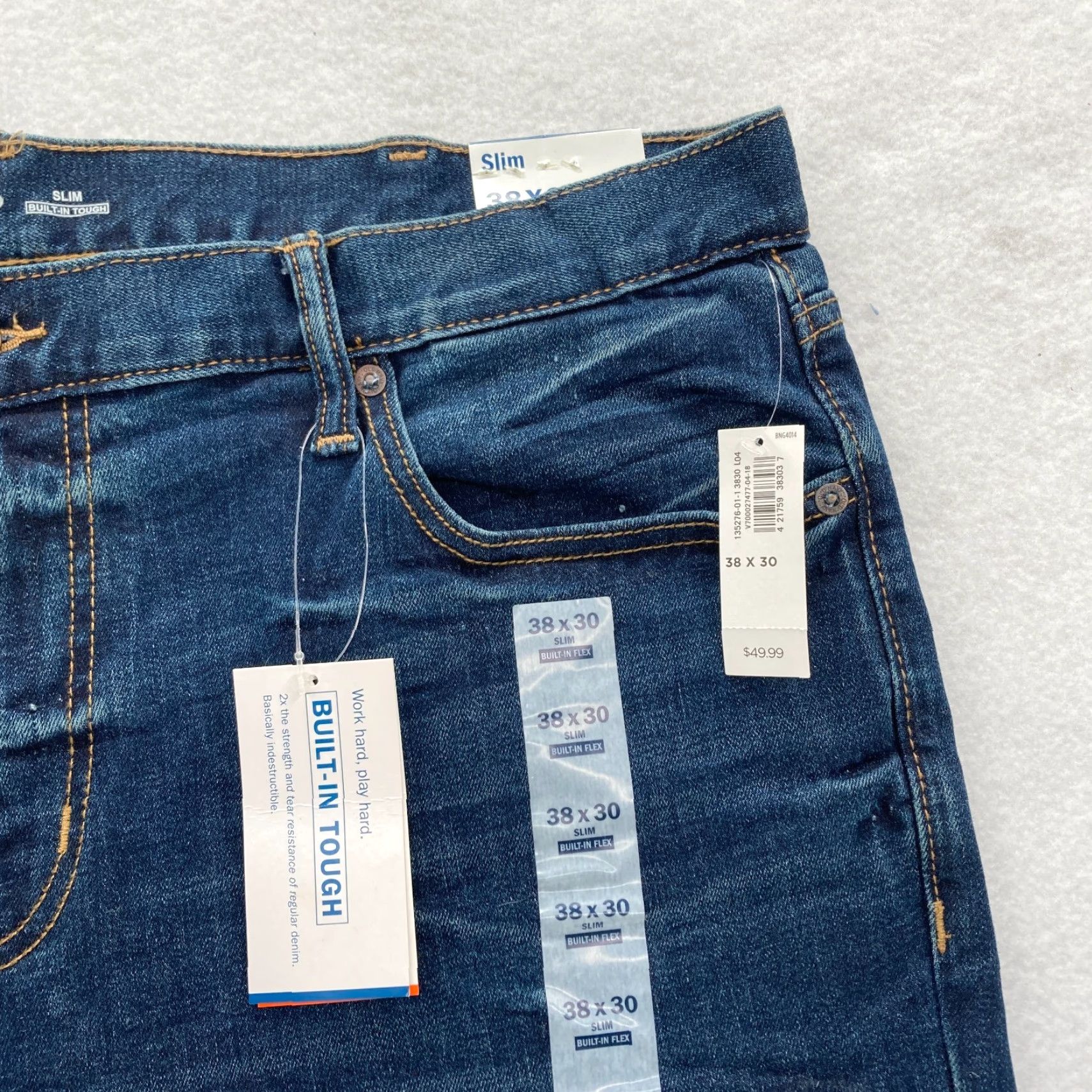 Old Navy Old Navy Jeans Mens 38x30 Slim Straight Leg Blue Stretch Denim Built In Tough Jeans Shirt? Size US 38 / EU 54 - 4 Thumbnail