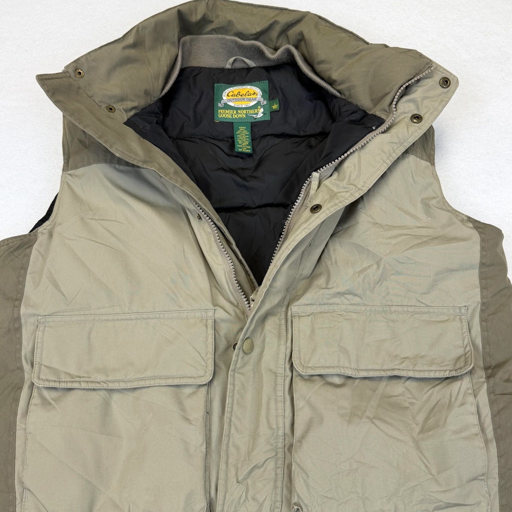 Vintage VINTAGE Cabela's Vest Mens Large Green Goose Down Puffer Full Zip Outdoor Hunting Size US L / EU 52-54 / 3 - 7 Thumbnail