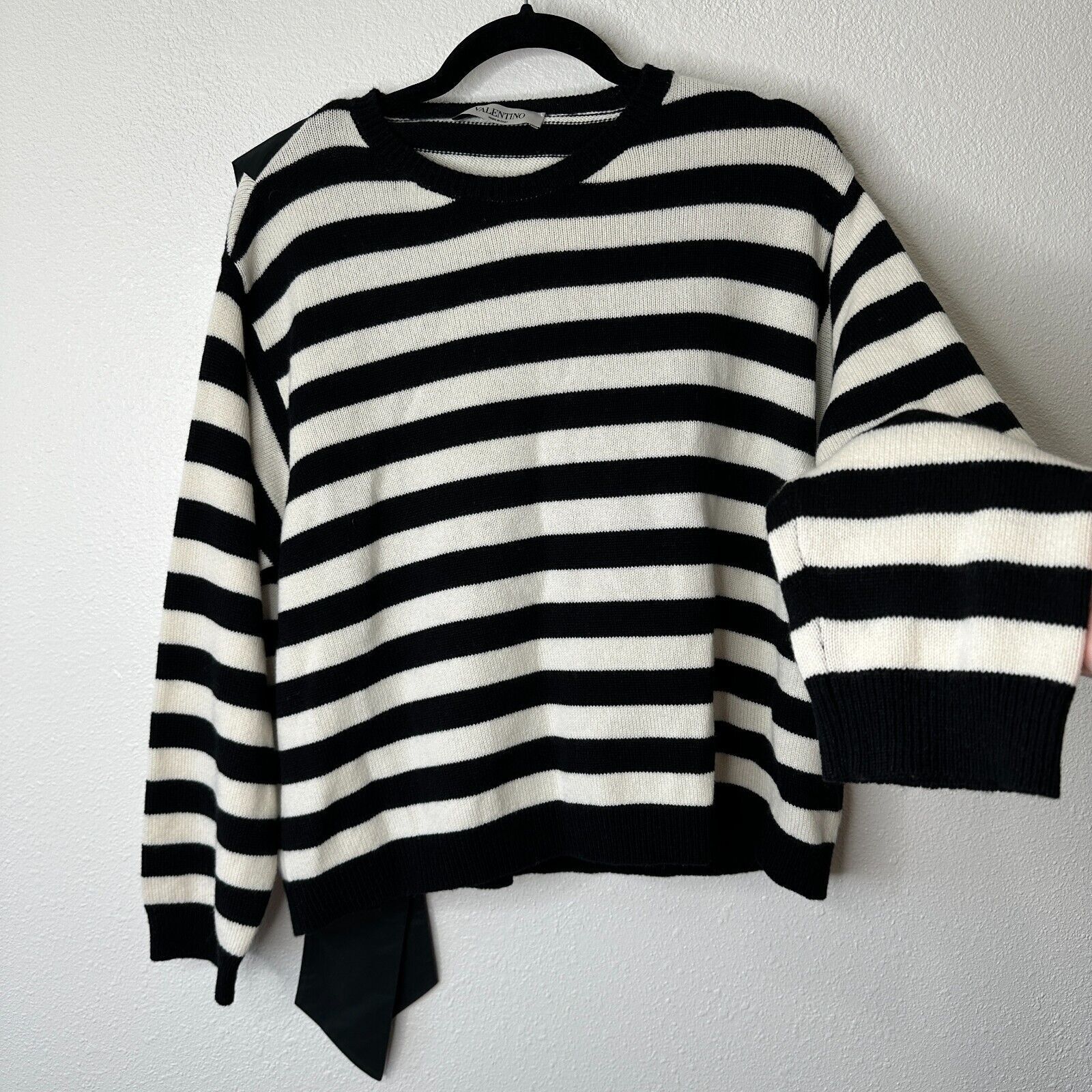Valentino Valentino Horizontal Stripe Open Back Satin Shoulder Tie Top Size L / US 10 / IT 46 - 4 Thumbnail