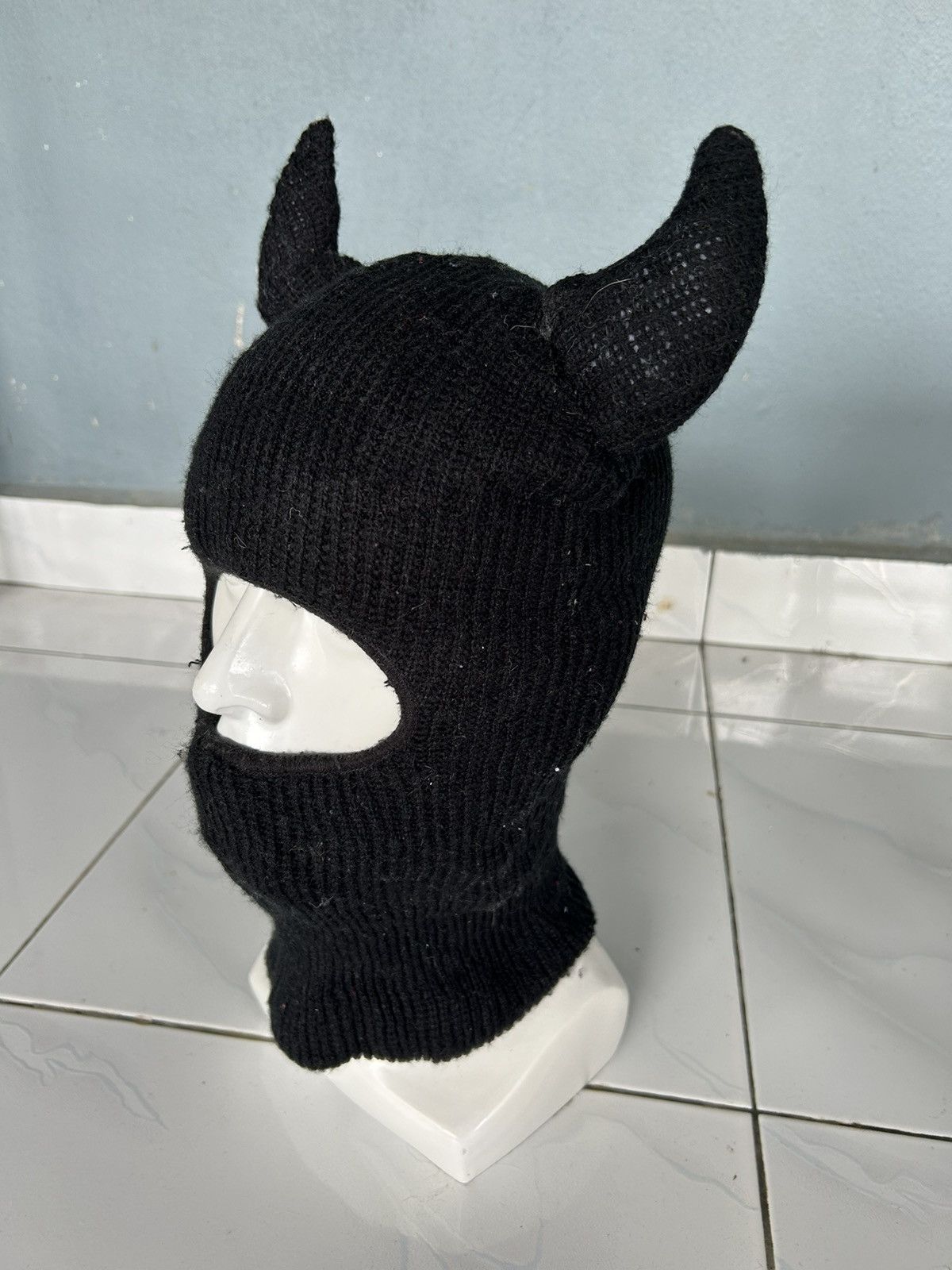 Japanese Brand × Kapital × Vintage Balaclava Masked Horn Devil Knitt Rare ☠️☠️ Size ONE SIZE - 2 Thumbnail