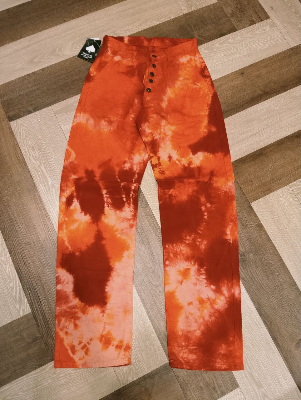 Fiorucci VINTAGE FIORUCCI SAFETY JEANS TIE-DYE WIDE PANTS Size US 28 / EU 44 - 2 Thumbnail