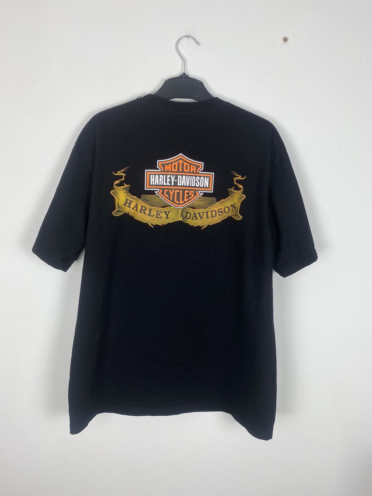 Harley Davidson × Vintage Harley-Davidson Flame Eagle Logo XL Rare Tee ...